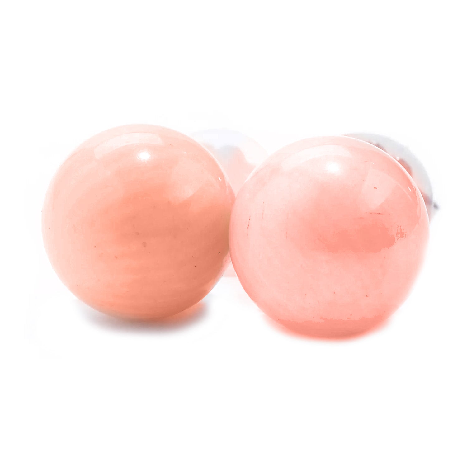 Gems en Vogue Peach Coral Bead Stud Earrings