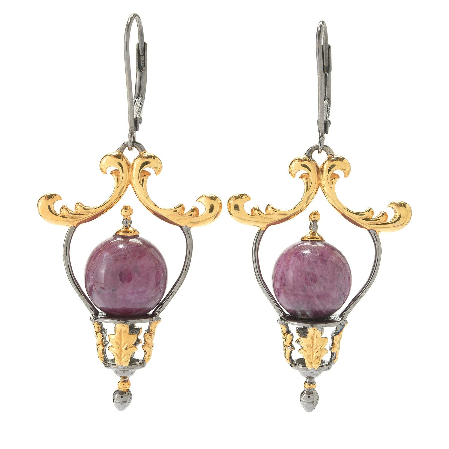 Gems en Vogue Ruby Bead Drop Earrings