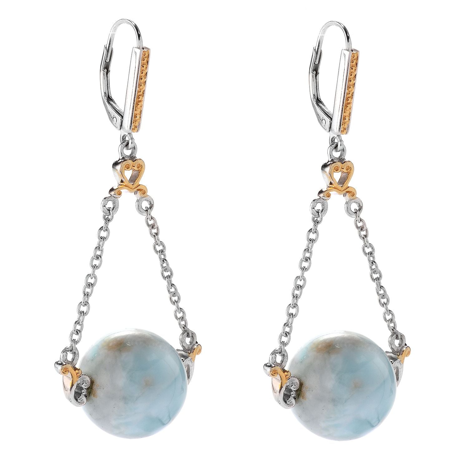 Gems en Vogue Larimar Bead Drop Earrings