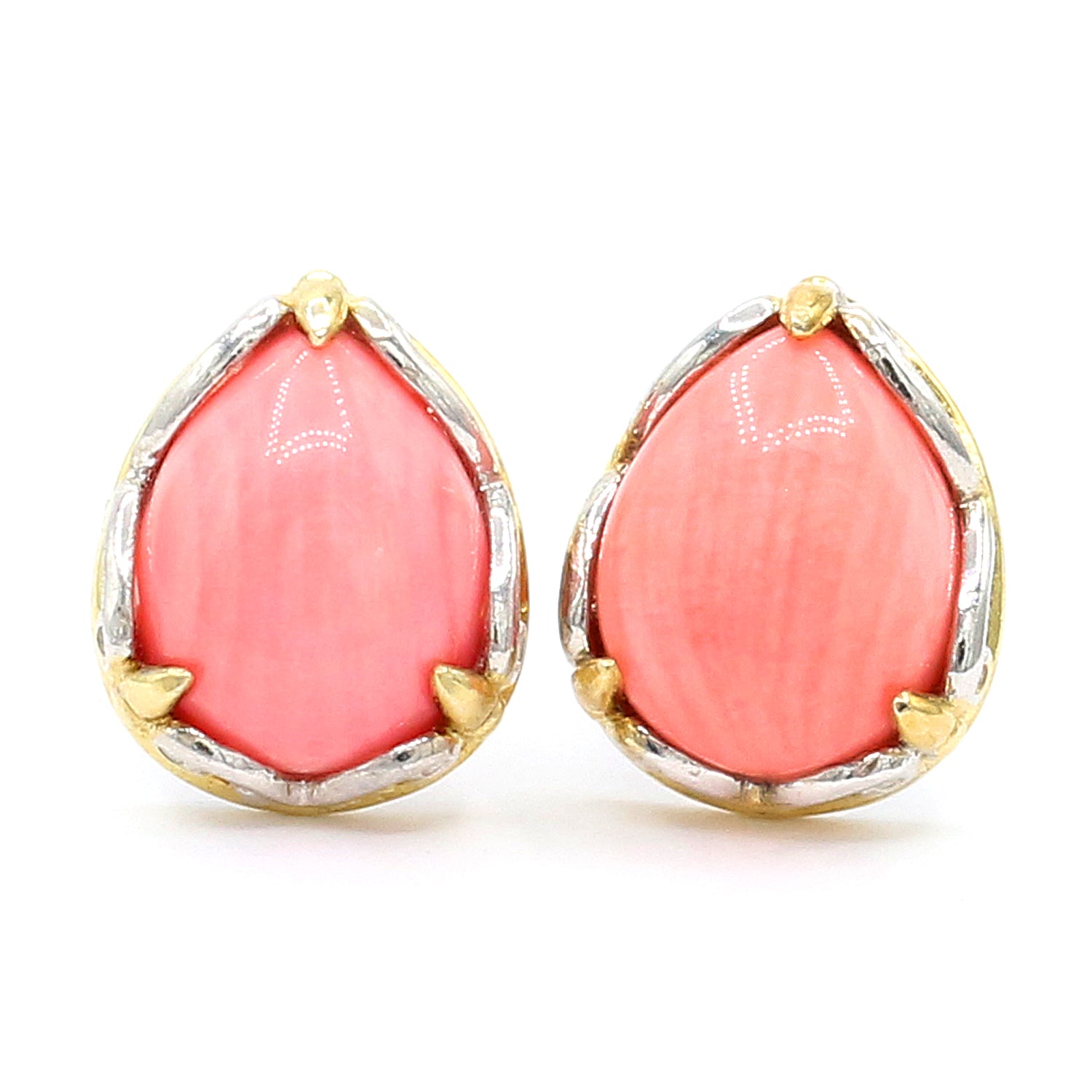 Gems en Vogue Salmon Coral Stud Earrings