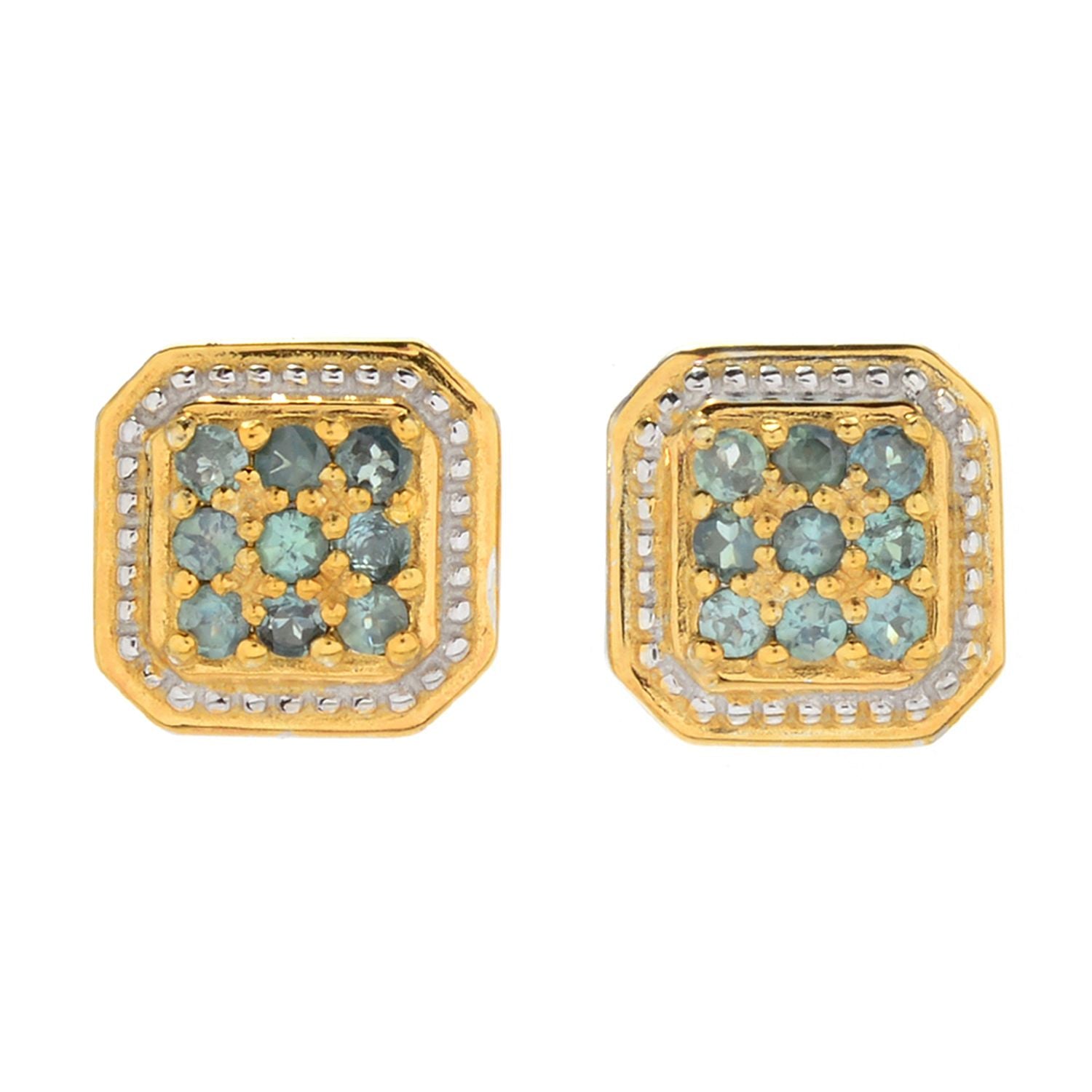 Gems en Vogue 0.45ctw Alexandrite Cluster Stud Earrings