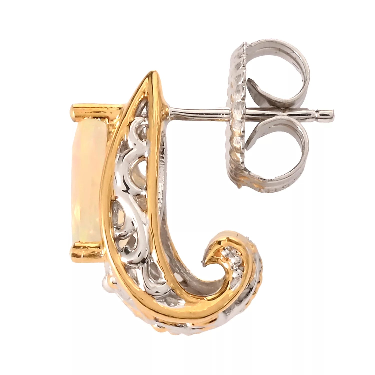 Gems en Vogue 2.50ctw White Ethiopian Opal Stud Earrings