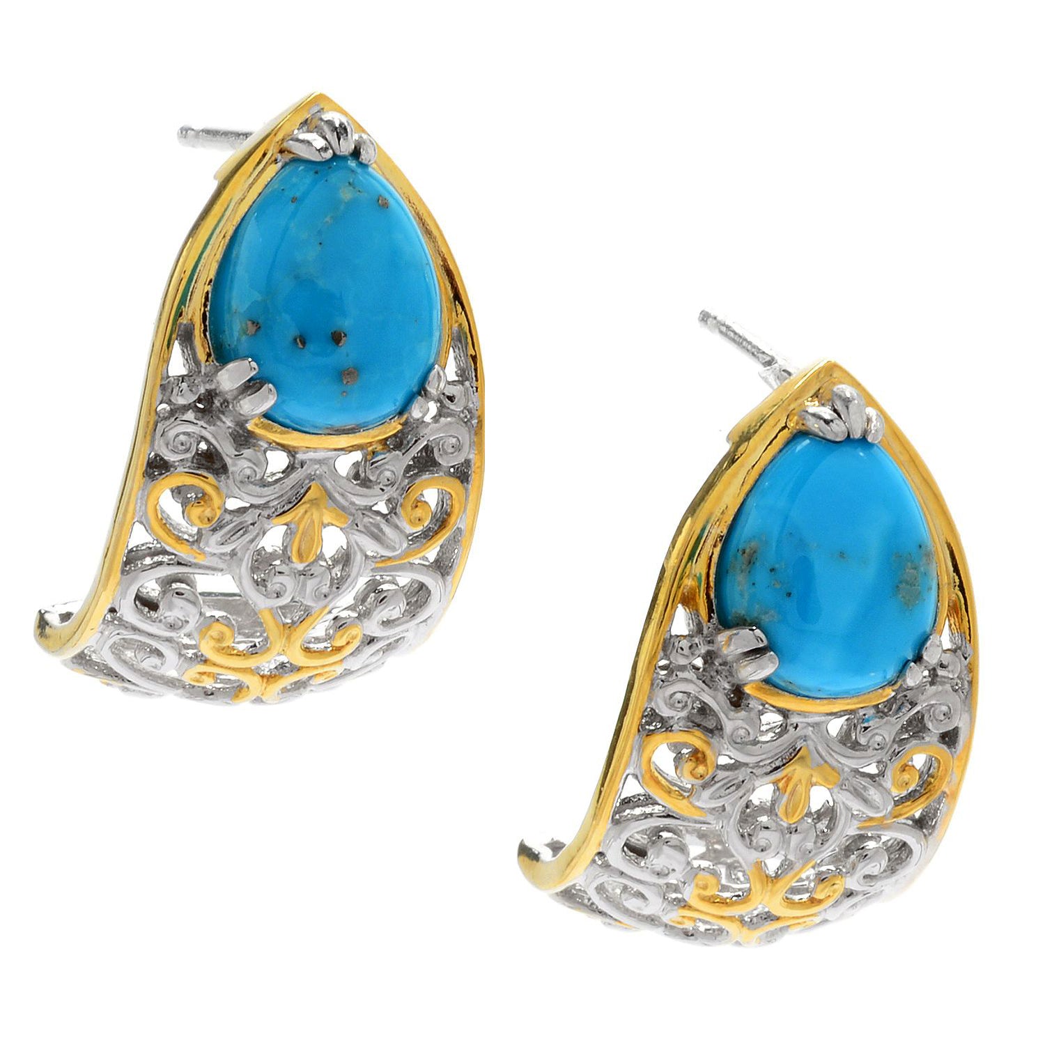 Gems en Vogue Kingman Turquoise Hoop Earrings
