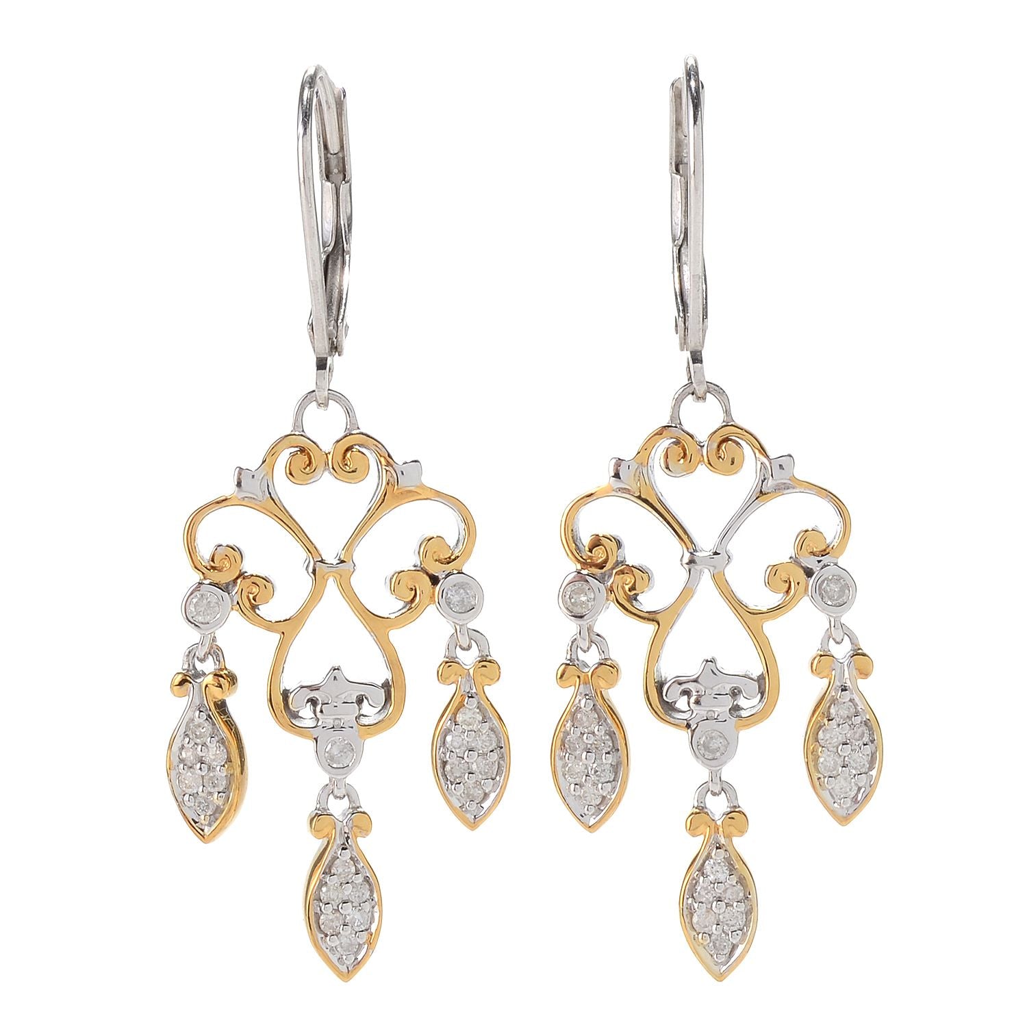 Gems en Vogue 0.41ctw Diamond Dangle Earrings