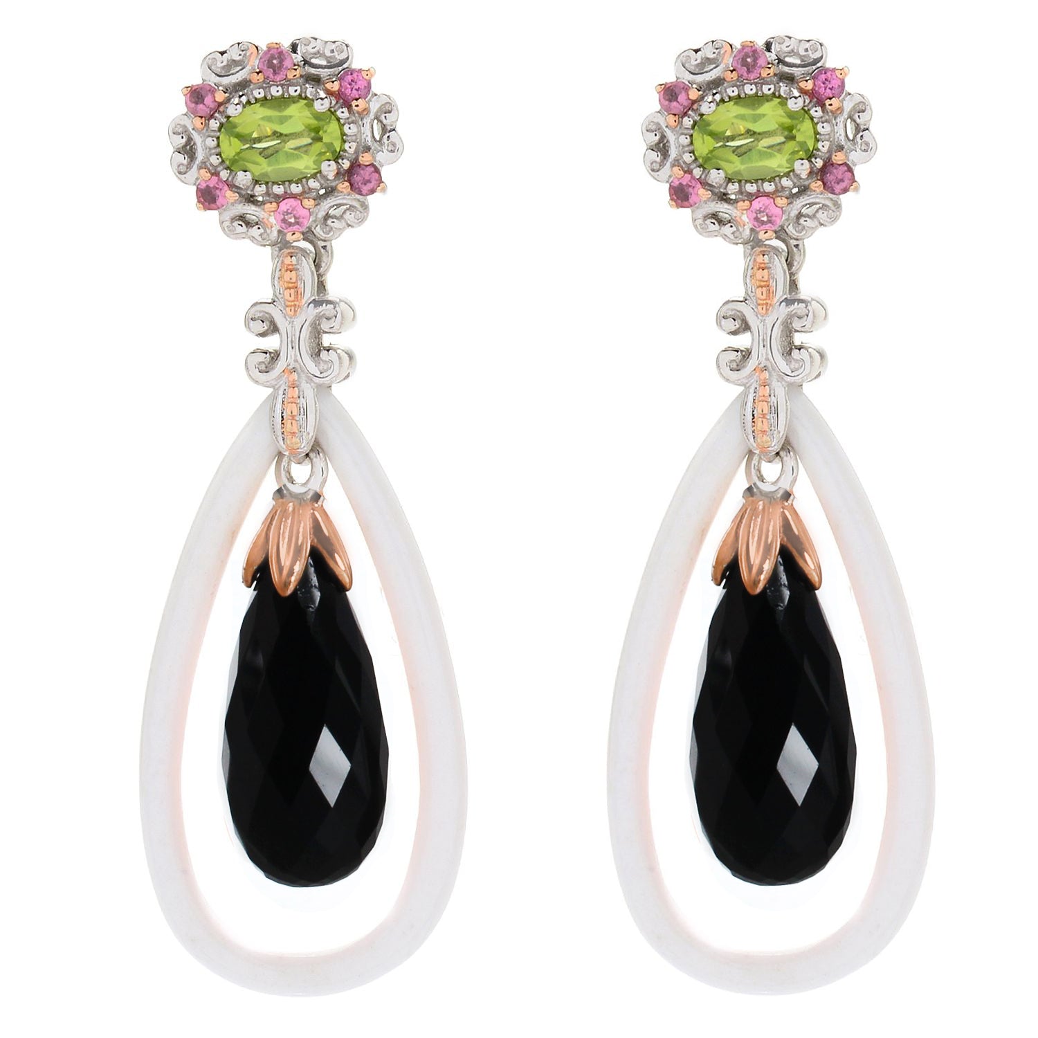 Boucles d'oreilles pendantes Gems en Vogue avec choix de pierres précieuses et pierres multiples