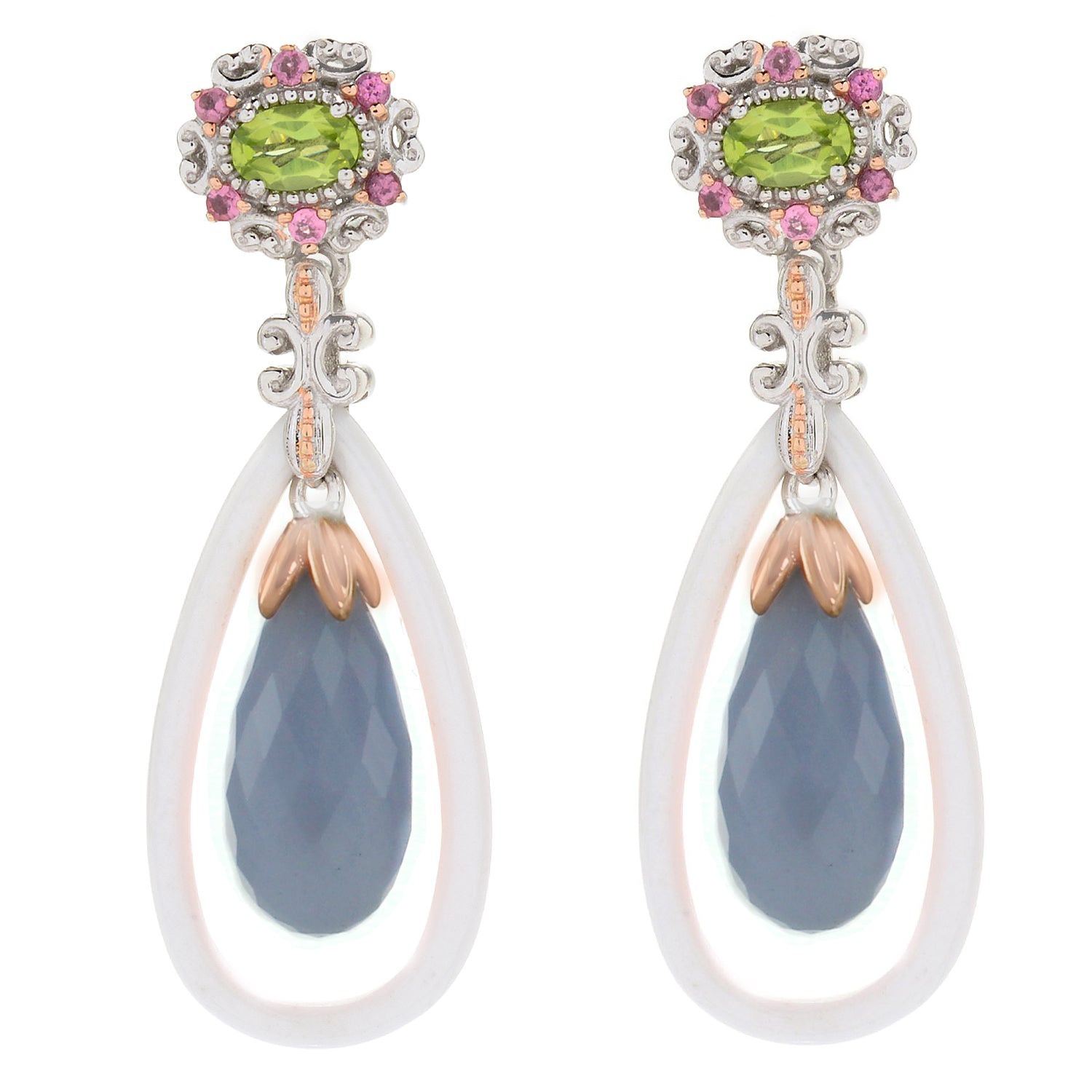 Boucles d'oreilles pendantes Gems en Vogue avec choix de pierres précieuses et pierres multiples