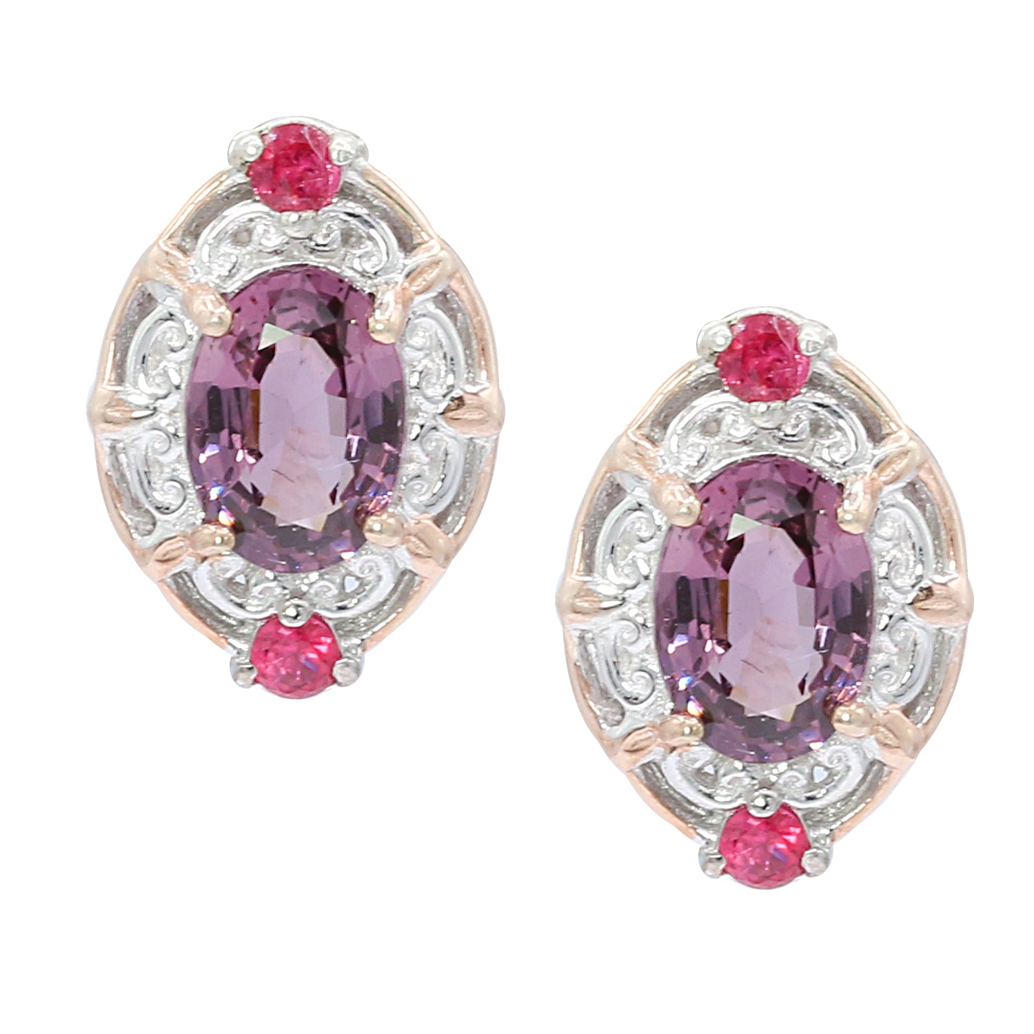 18K 0.80 CTW Purple Garnet Stud hot Earrings