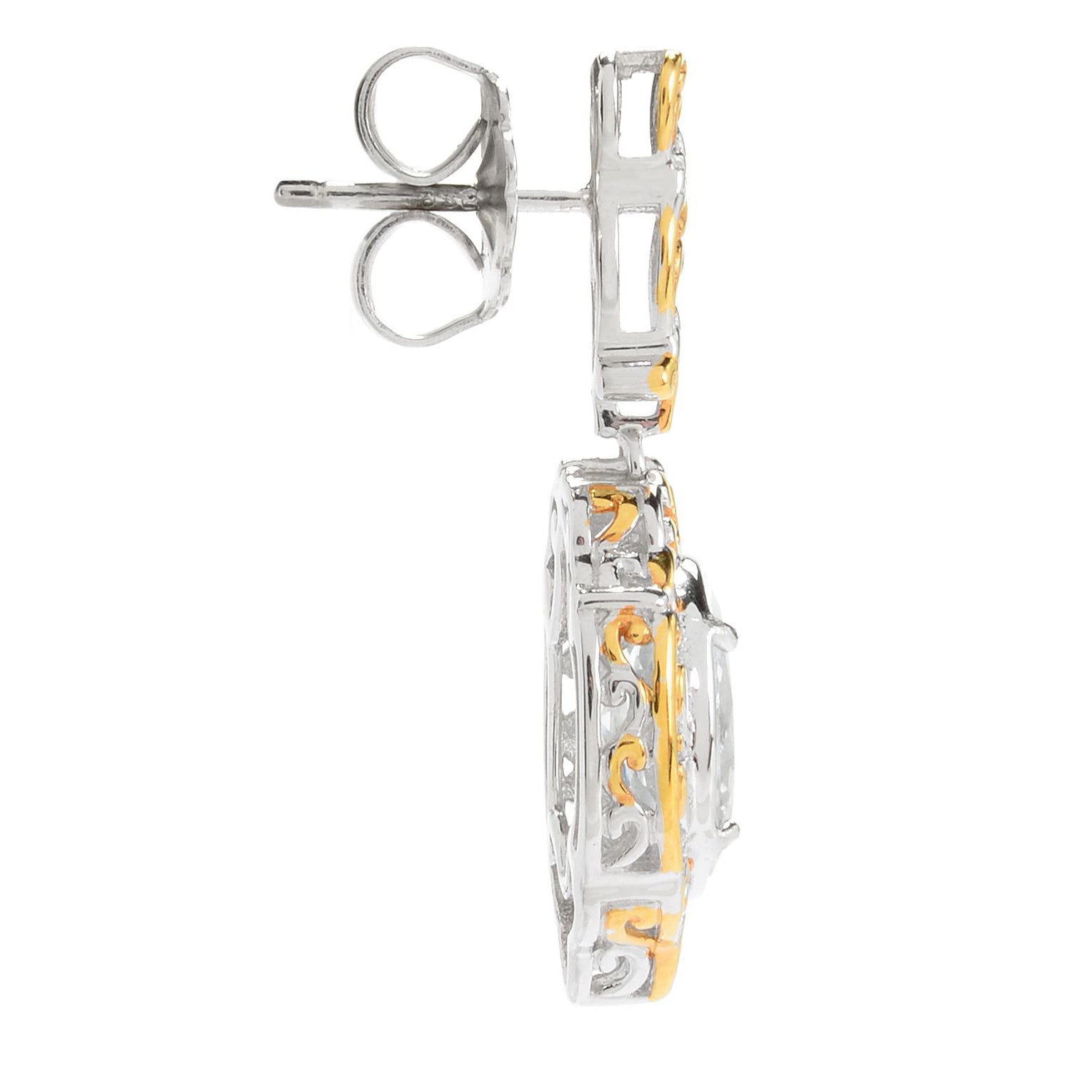 Gems en Vogue 4.60ctw Goshenite Drop Earrings