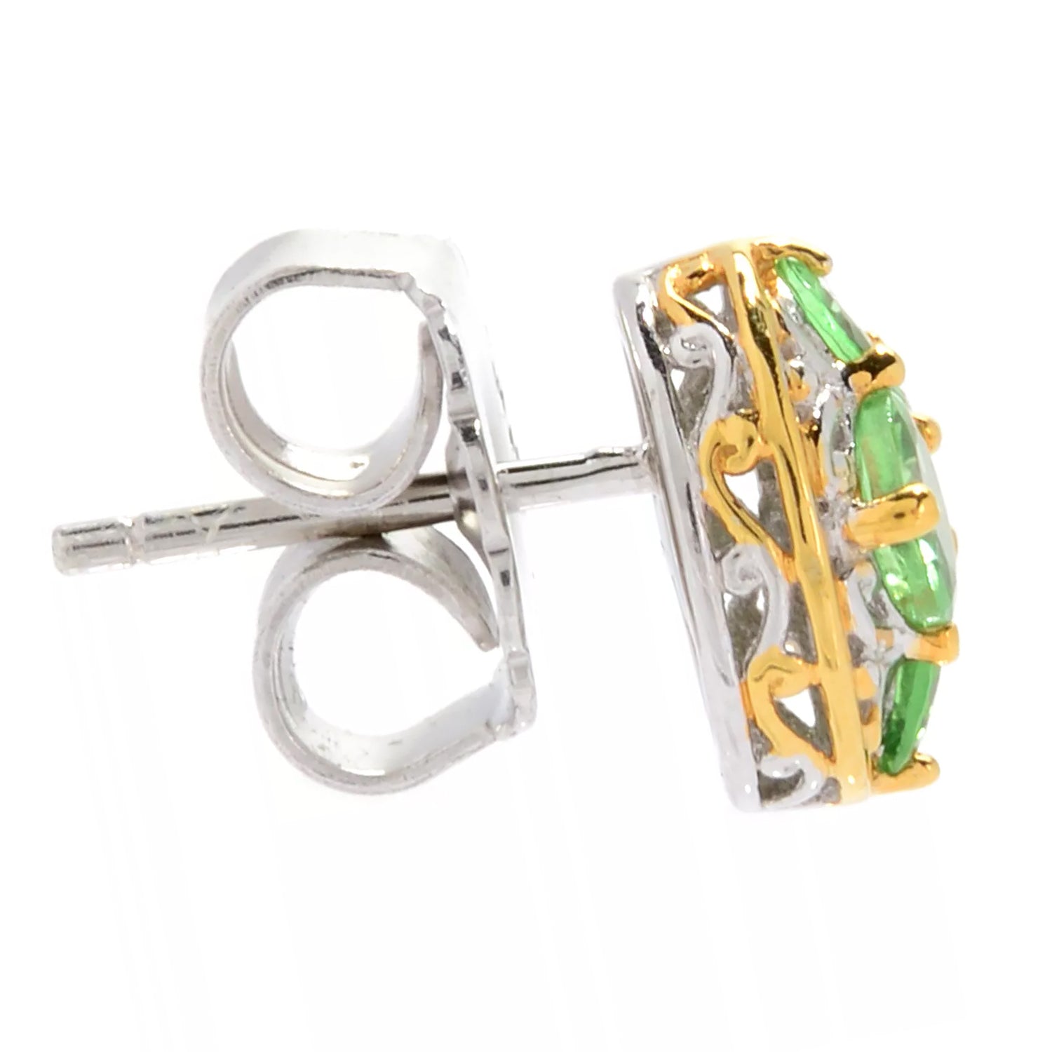 Gems en Vogue 1.17ctw Mint Tsavorite Stud Earrings