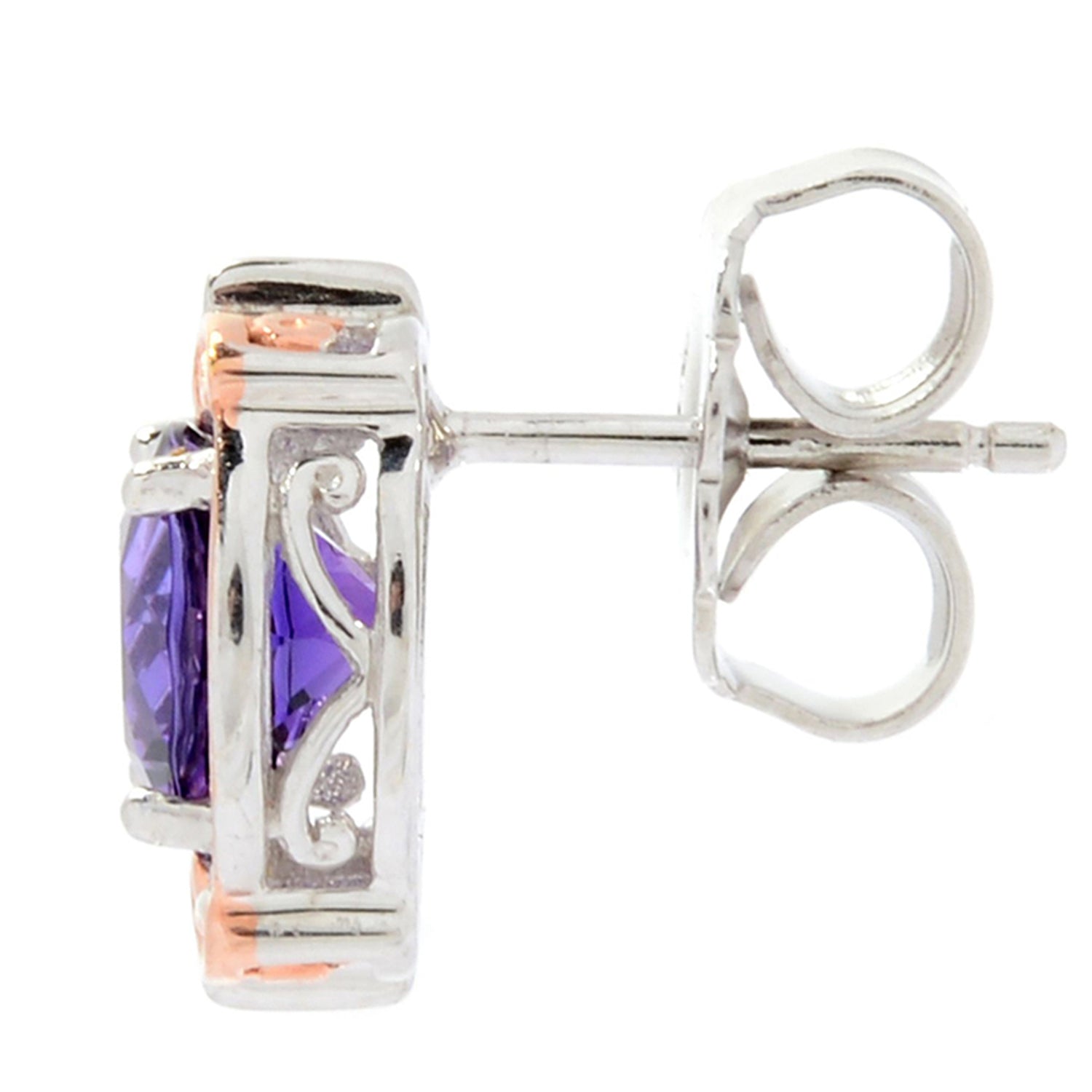 Gems en Vogue 2.20ctw Ametista do Sul Amethyst Stud Earrings