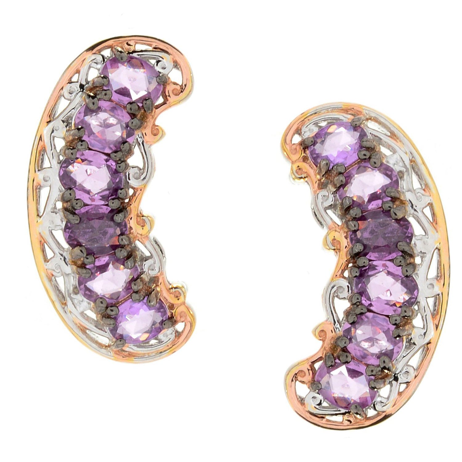 Gems en Vogue 3.29ctw Choice of Color Pastel Sapphire Bypass Earrings
