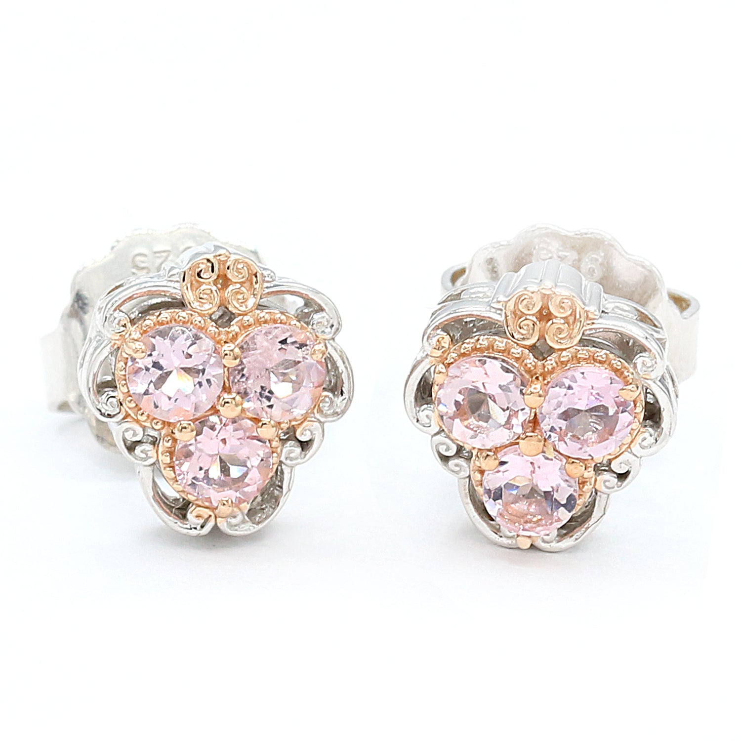 Gems en Vogue 0.93ctw Morganite Stud Earrings