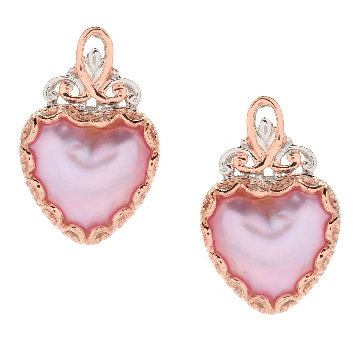 Heart shaped pearl earrings discount