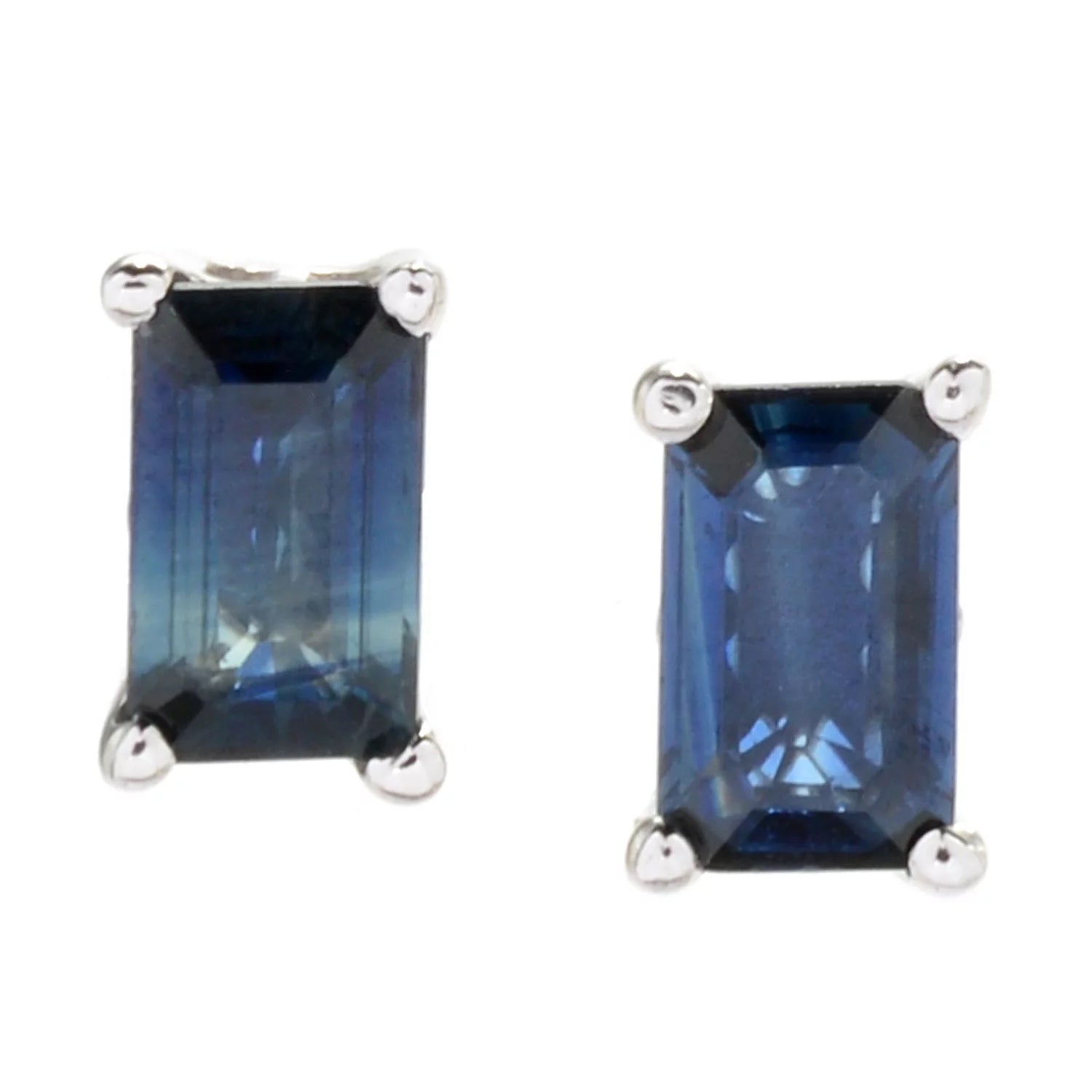 Gems en Vogue 0.60ctw Choice of Emerald Cut Precious Gemstones Stud Earrings