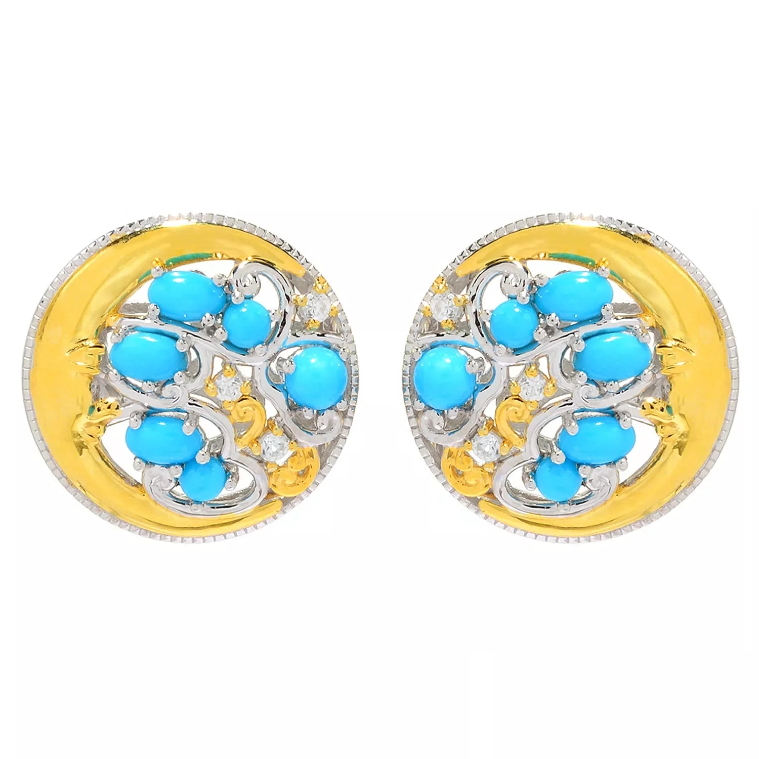 White Moon Turquoise and buy Black Spinel Earrings