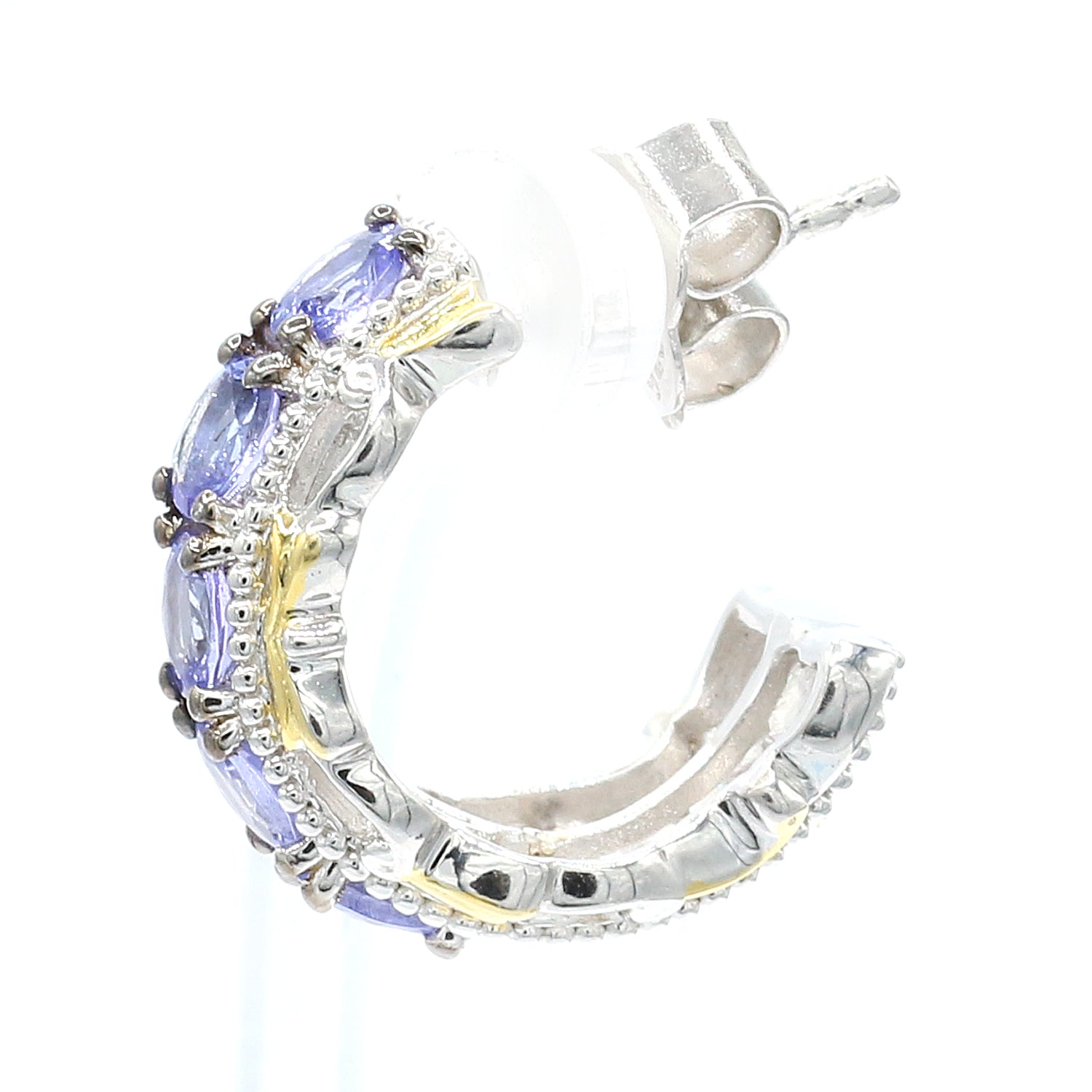 Gems en Vogue 2.00ctw Tanzanite Hoop Earrings
