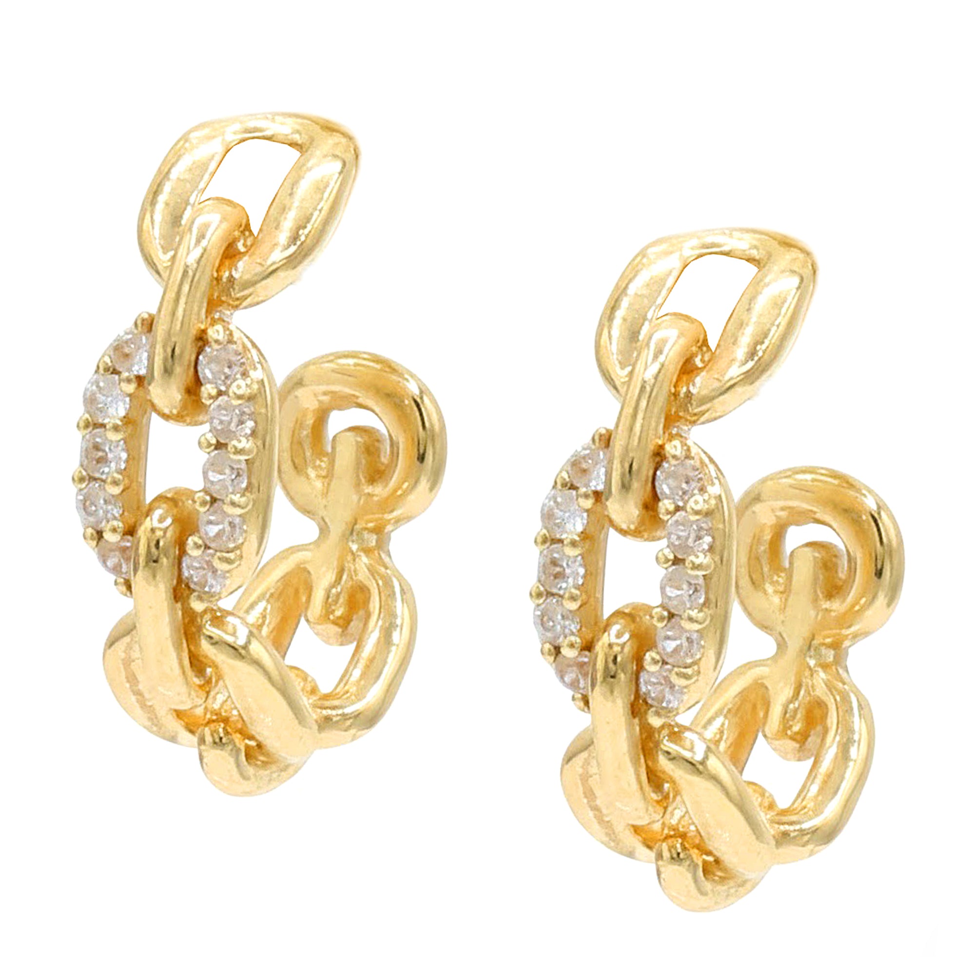 Hall of Jewels 0.47ctw White Zircon Hoop Earrings