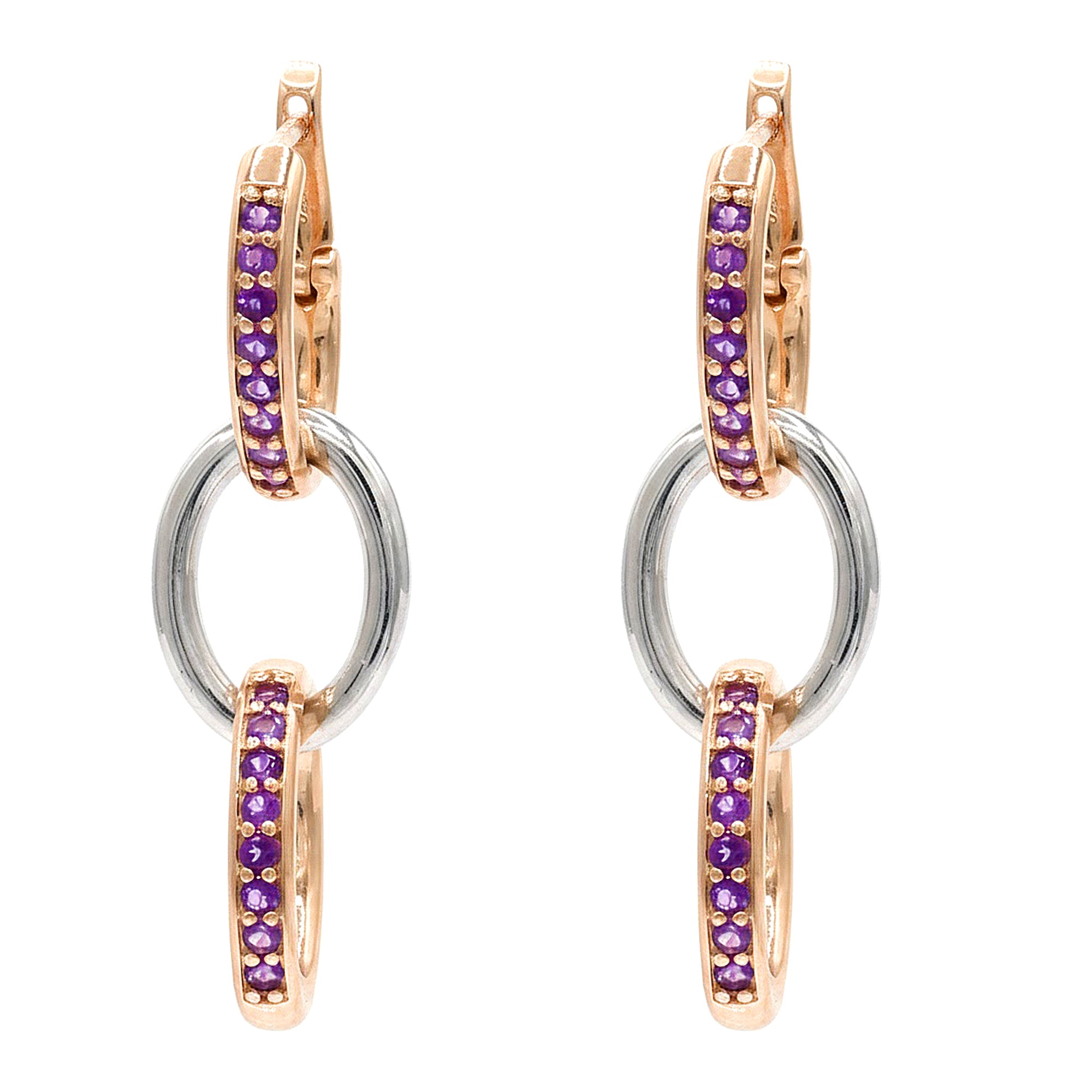 Hall of Jewels 0.96ctw African Amethyst Drop Earrings