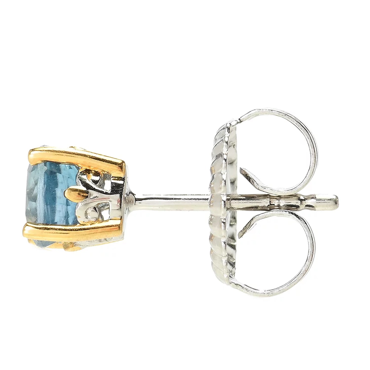 Gems en Vogue 1.42ctw Teal Kyanite Stud Earrings