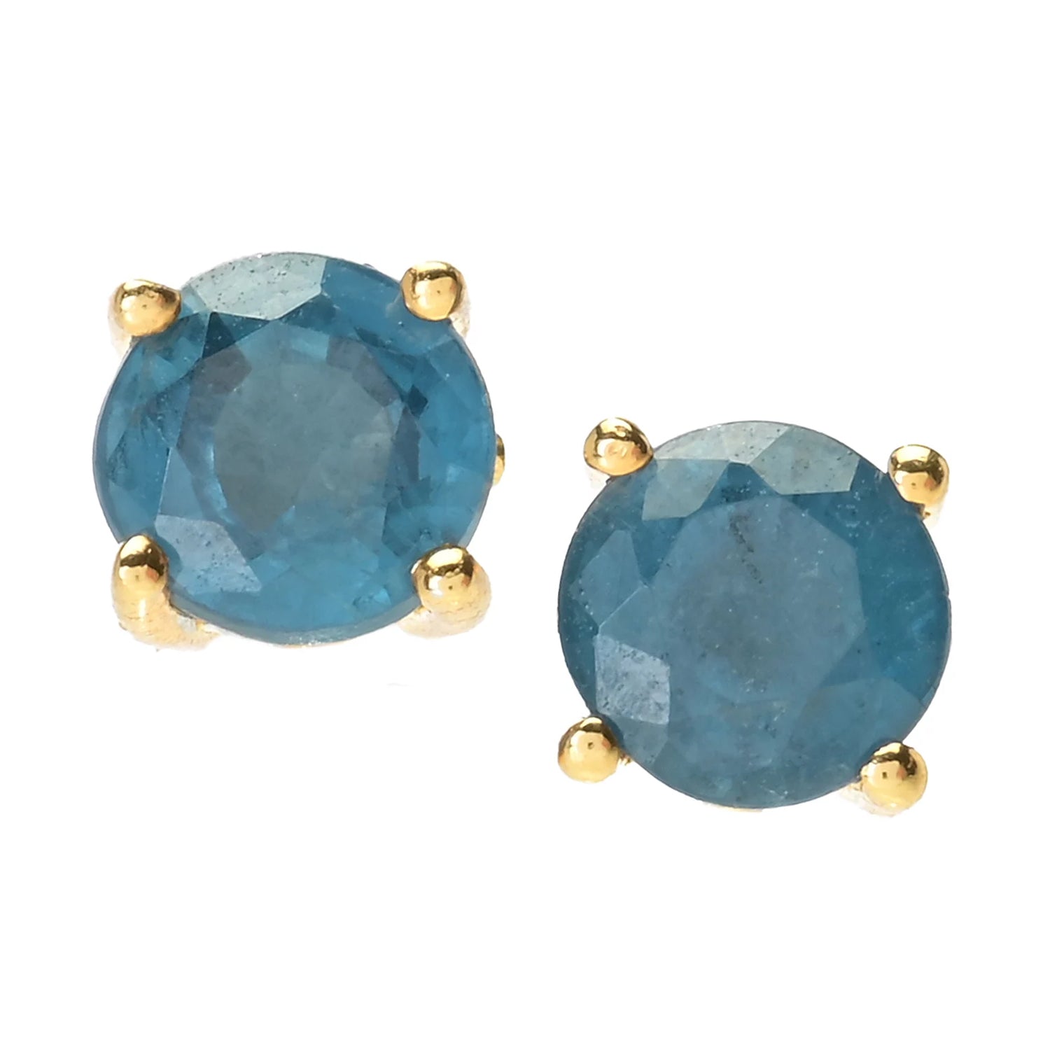 Gems en Vogue 1.42ctw Teal Kyanite Stud Earrings