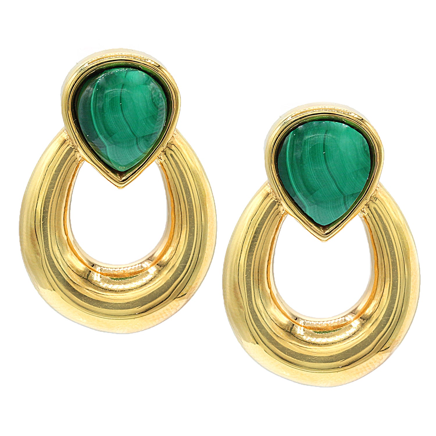 Gems en Vogue 999 Silver Malachite Earrings