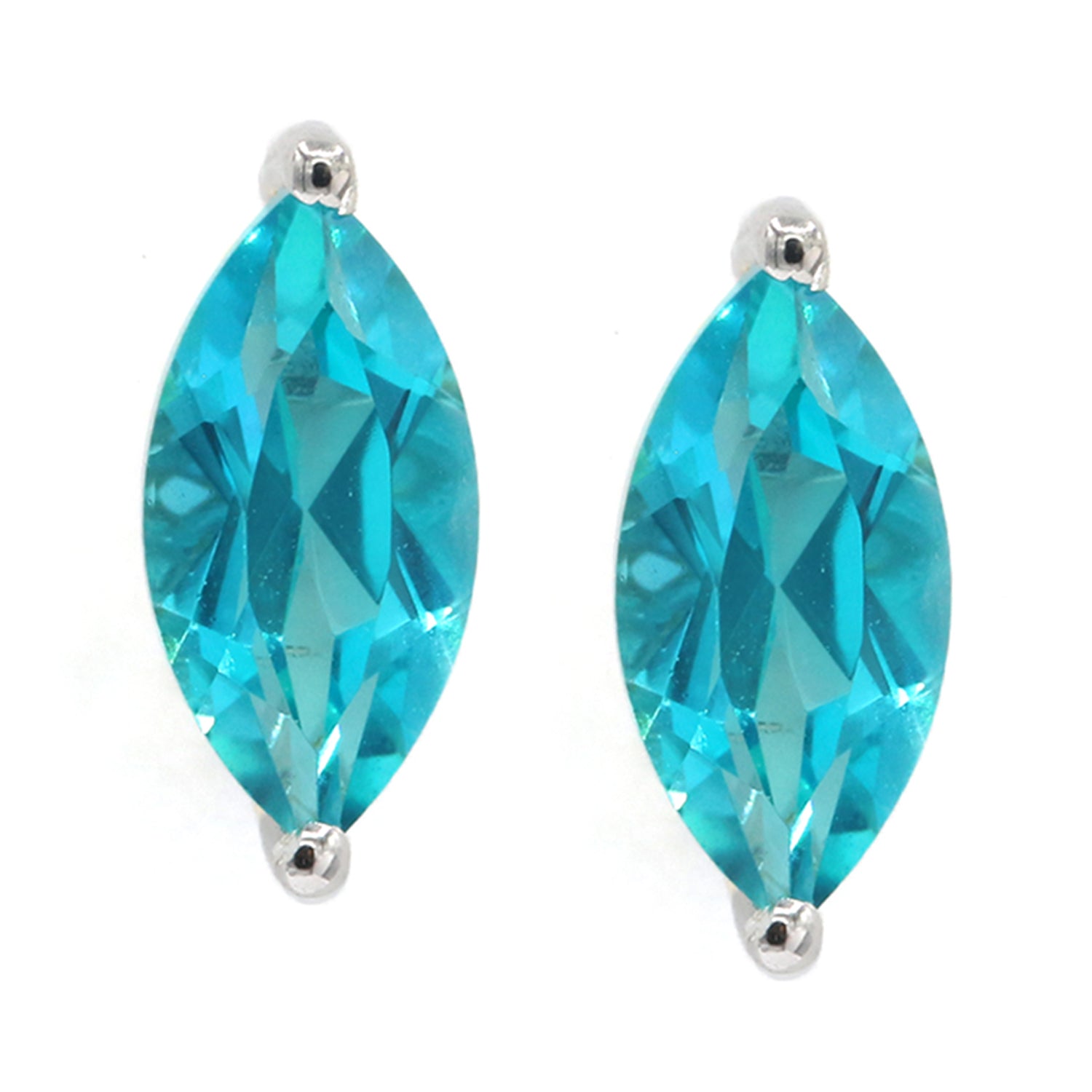 Gems en Vogue 2.66ctw Paraiba Topaz Stud Earrings