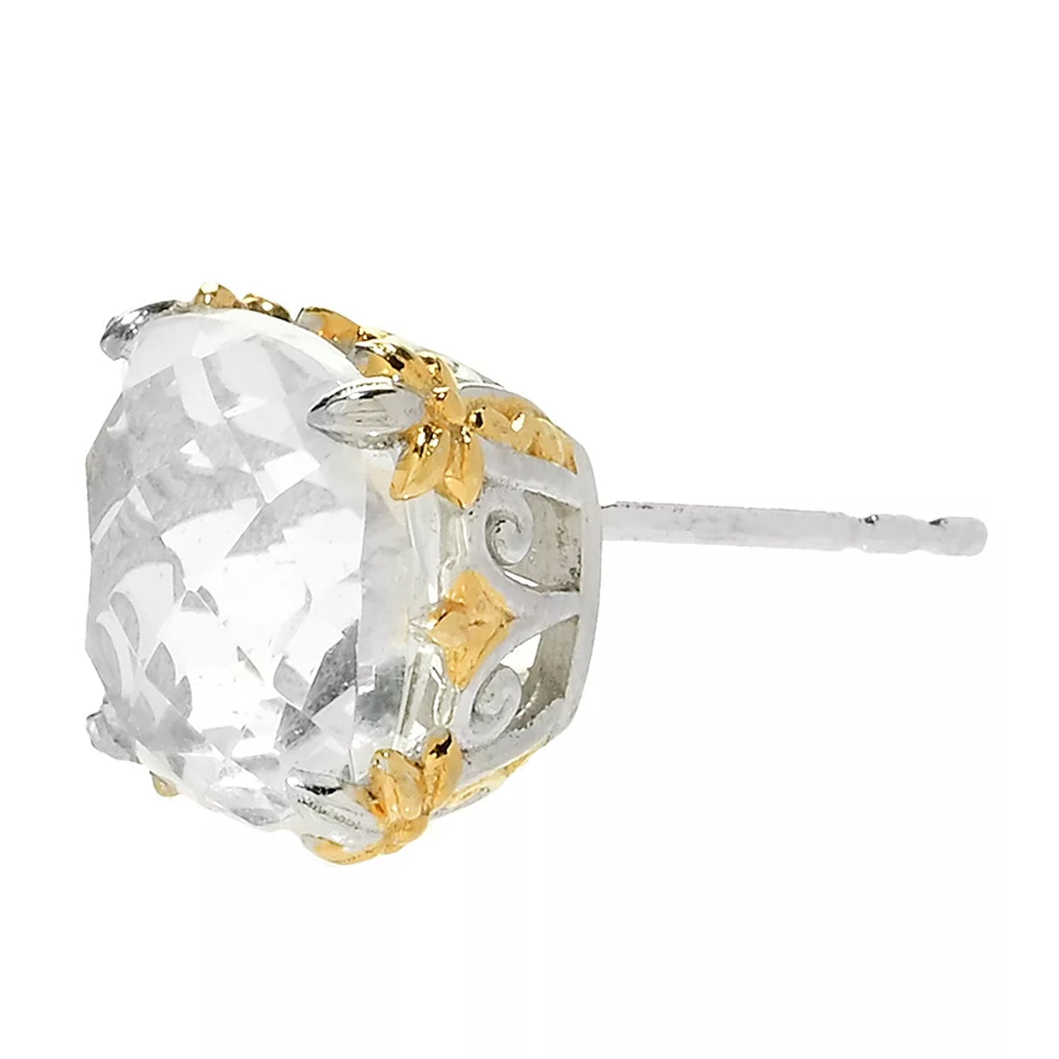 Gems en Vogue 24K Palladium Silver 8.80ctw Clear Quartz Stud Earrings