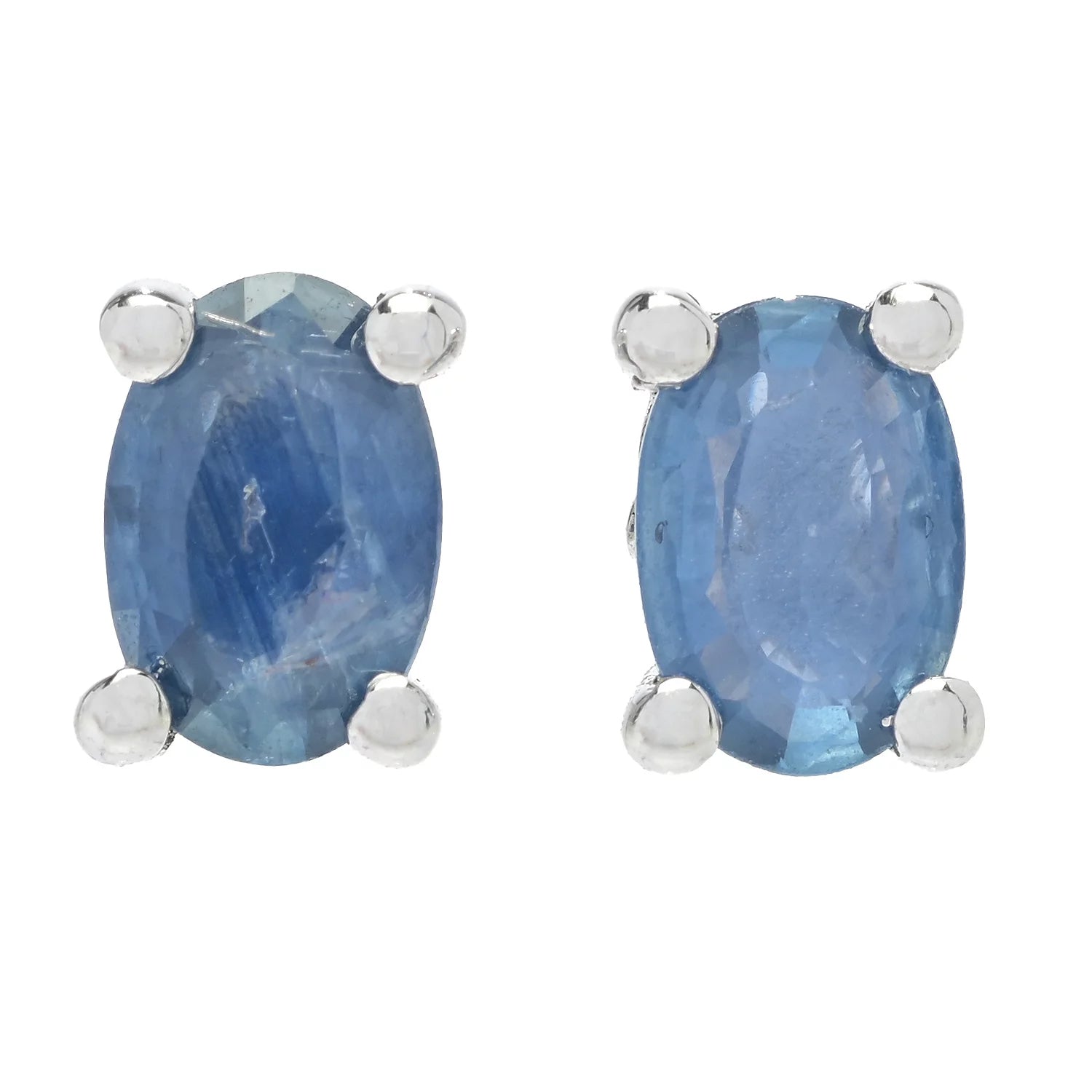 Gems en Vogue 1.02ctw Blue Sapphire Stud Earrings