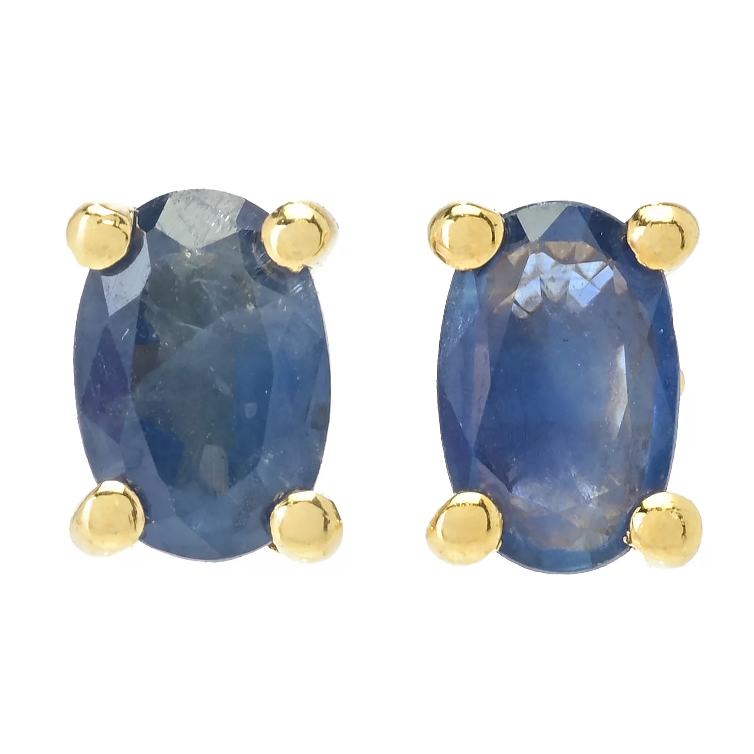 Gems en Vogue 1.02ctw Blue Sapphire Stud Earrings