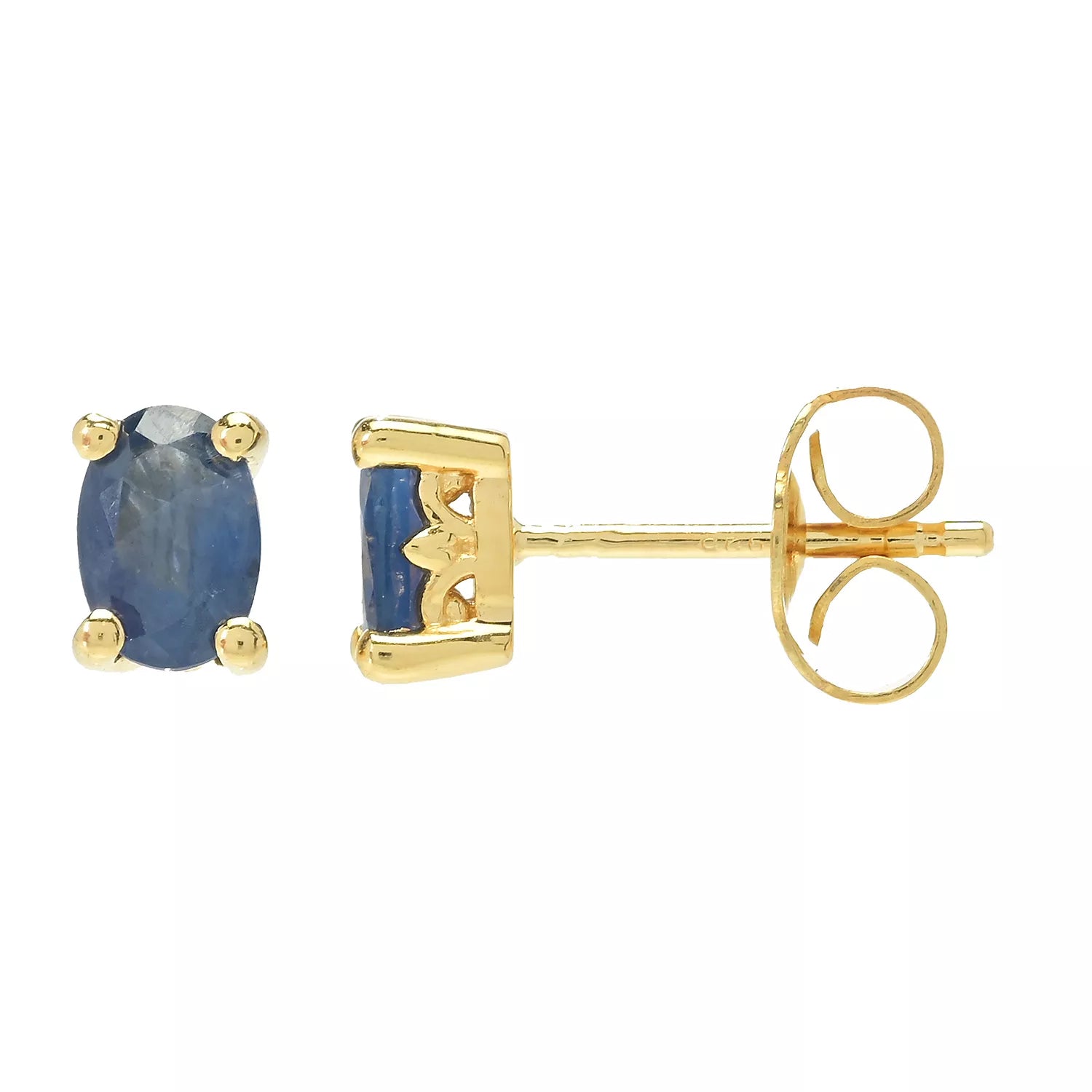 Gems en Vogue 1.02ctw Blue Sapphire Stud Earrings