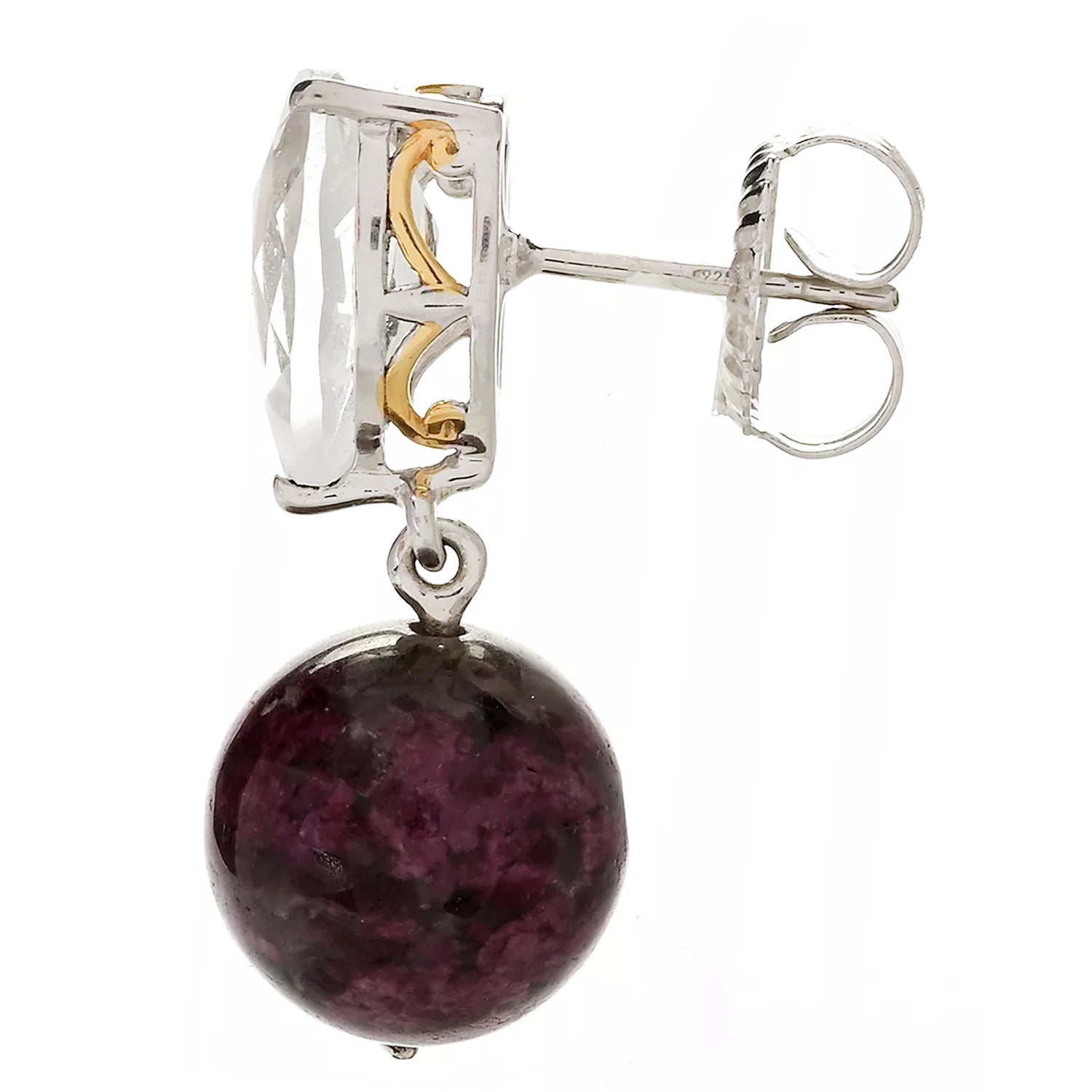 Gems en Vogue 5.00ctw Tourmaline Bead & White Quartz Earrings