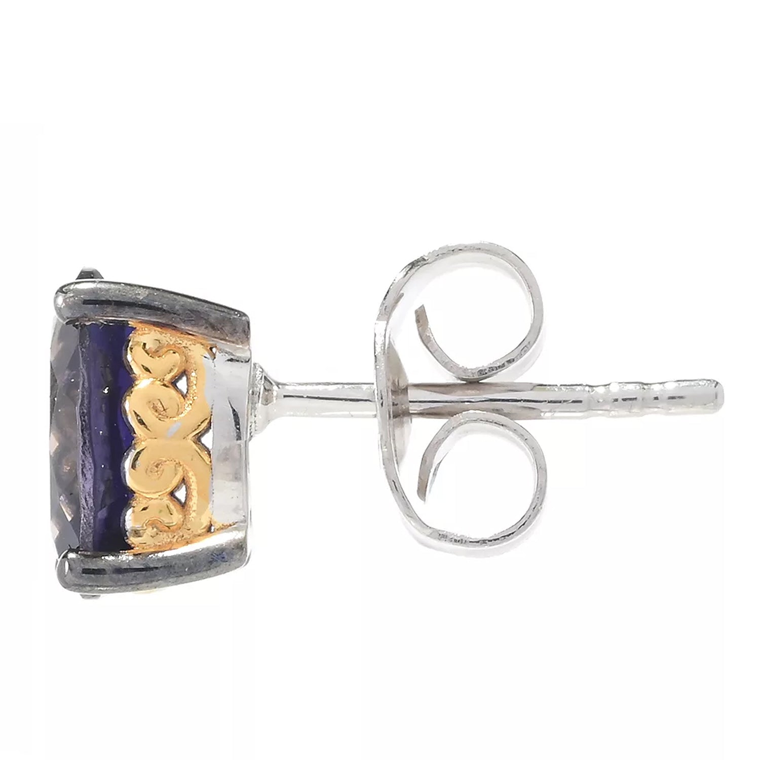 Gems en Vogue 1.84ctw Oval Iolite Stud Earrings