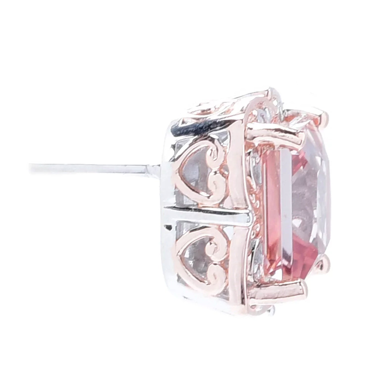 Gems en Vogue 5.50ctw Morganite Color Topaz Stud Earrings