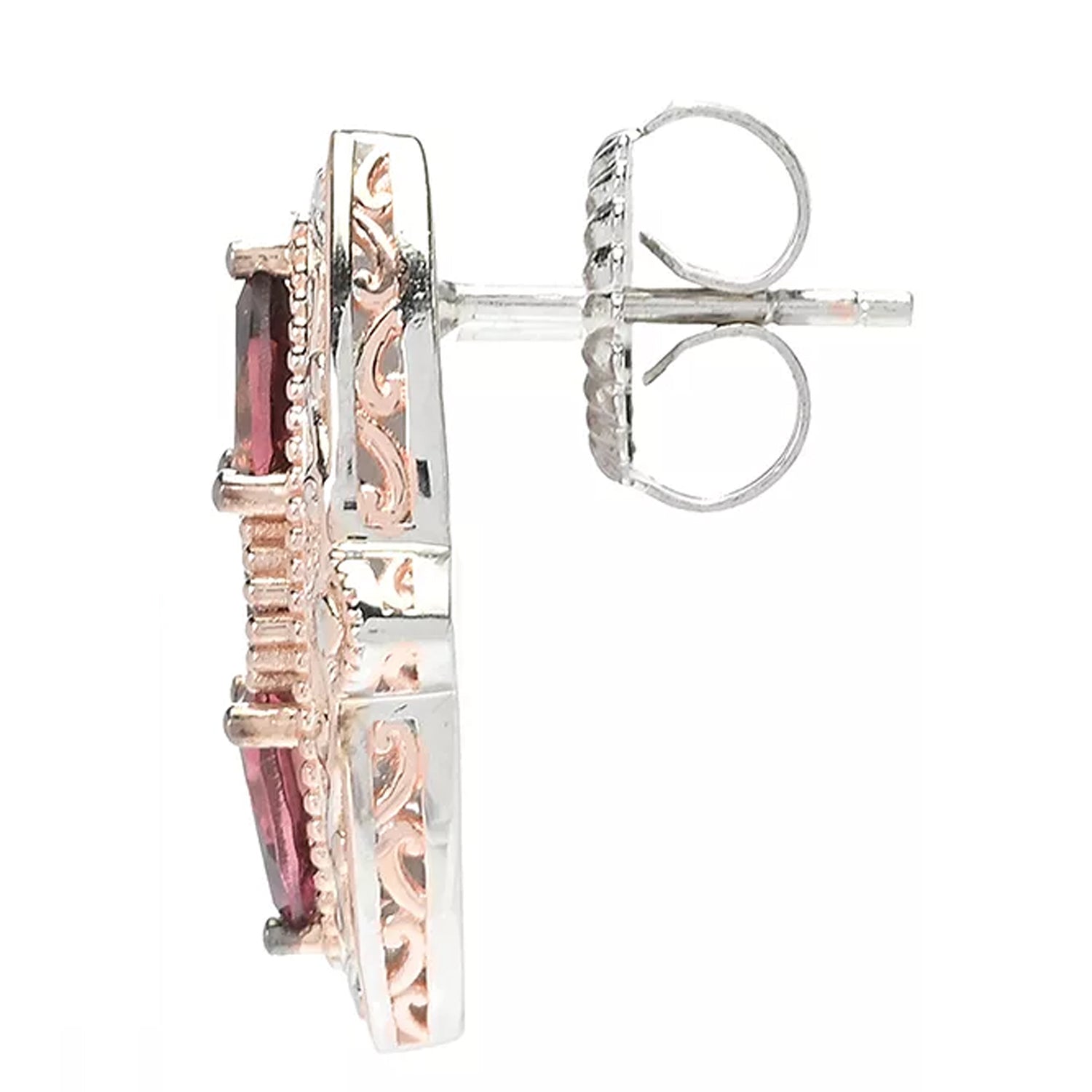 Gems en Vogue 2.18ct Pink Tourmaline Earrings