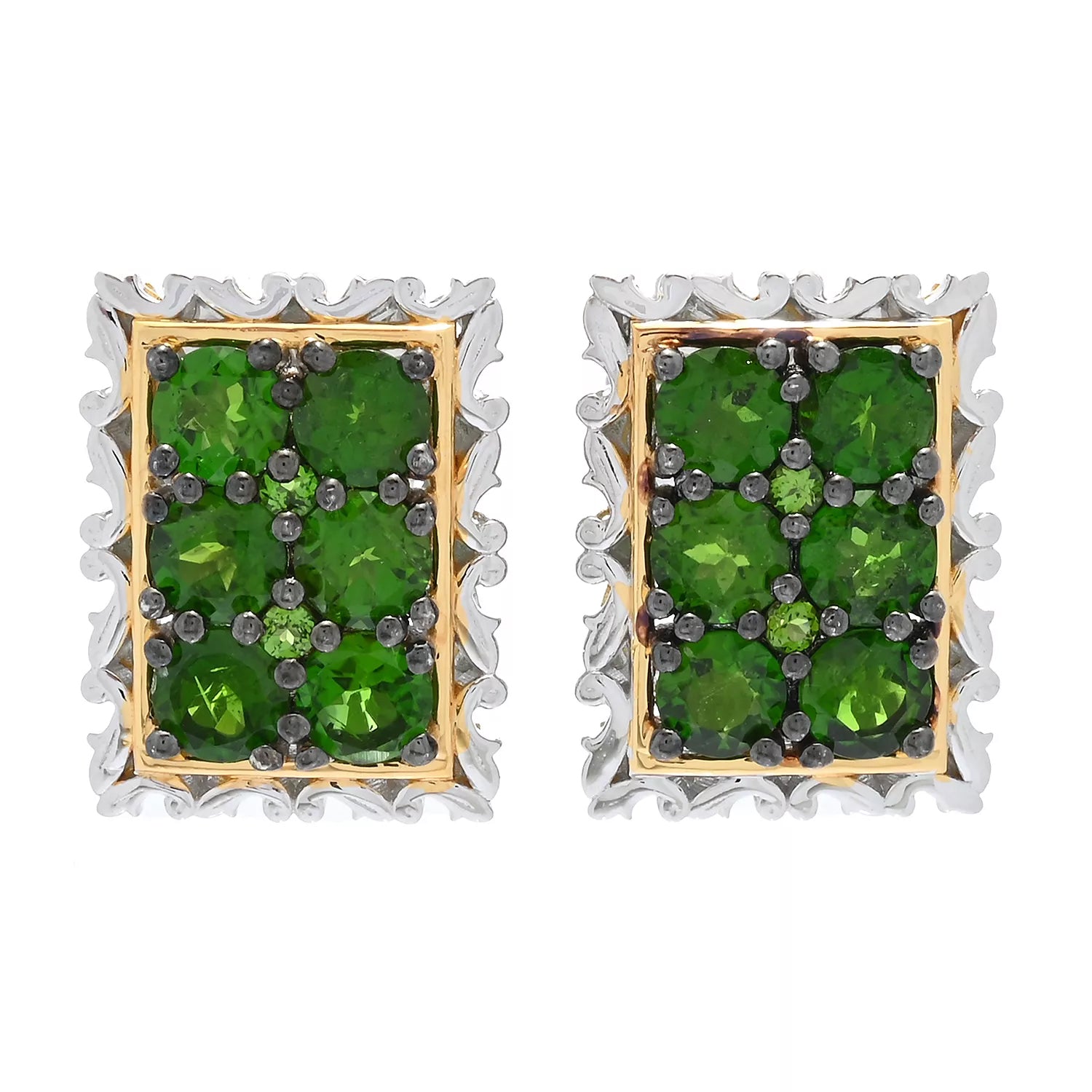 Gems en Vogue 3.60ctw Chrome Diopside Stud Earrings