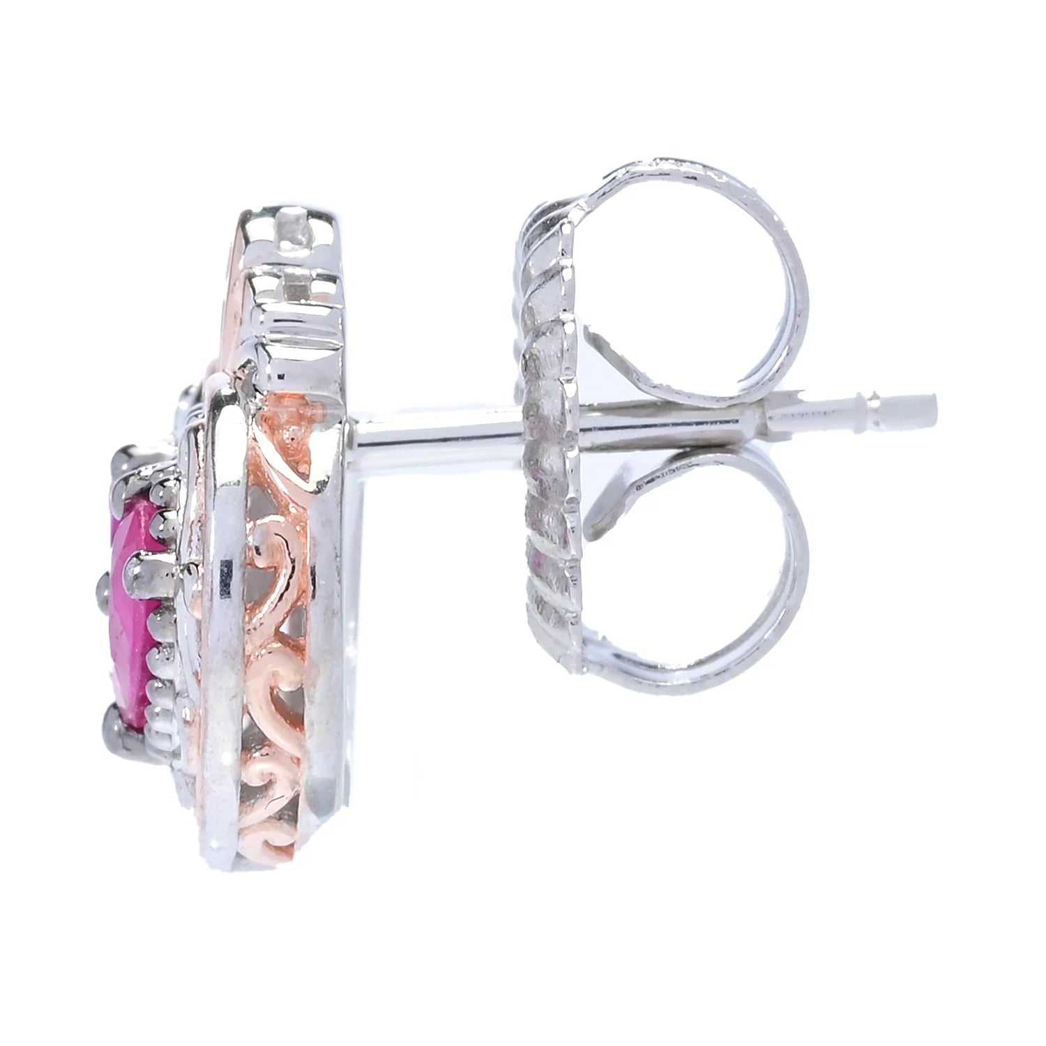 Gems en Vogue 0.88ctw Longido Ruby Heart Stud Earrings