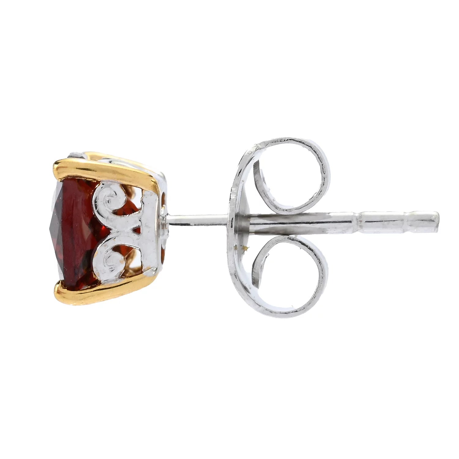 Gems en Vogue 2.16ctw Cushion Garnet Stud Earrings