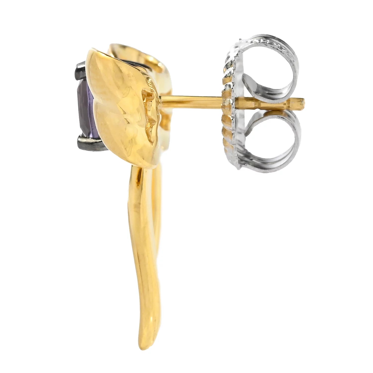 Gems en Vogue 1.68ctw Cushion Blue Amethyst Bow Earrings