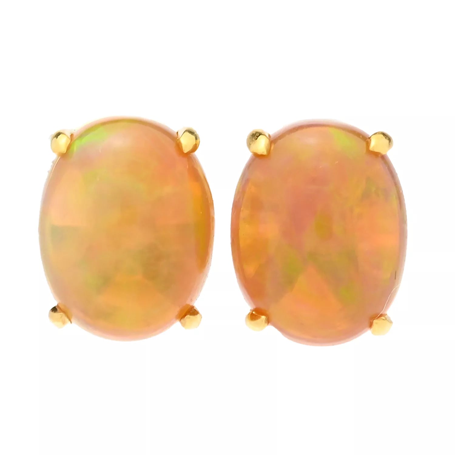 Gems en Vogue Golden Ethiopian Opal Stud Earrings
