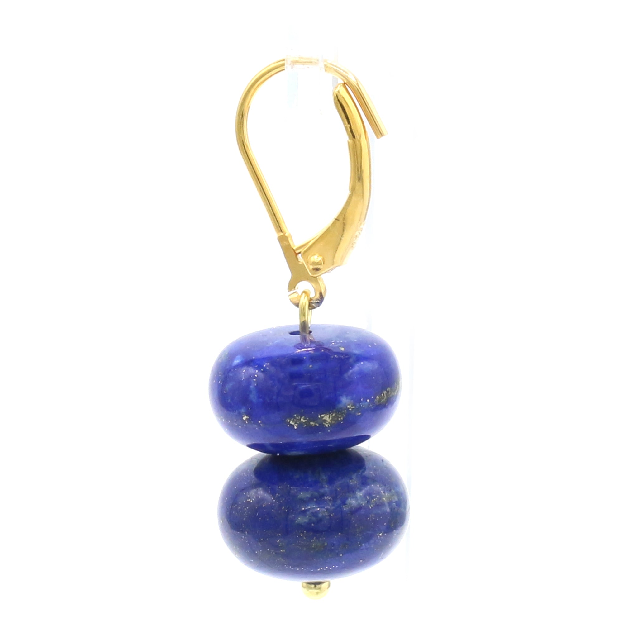 Gems en Vogue 24K Palladium Silver Lapis Bead Drop Earrings
