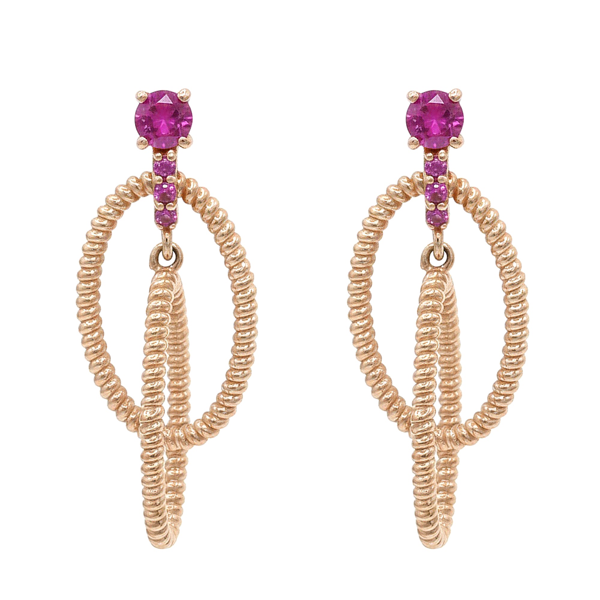 Hall of Jewels 0.72ctw Rhodolite Garnet Drop Earrings