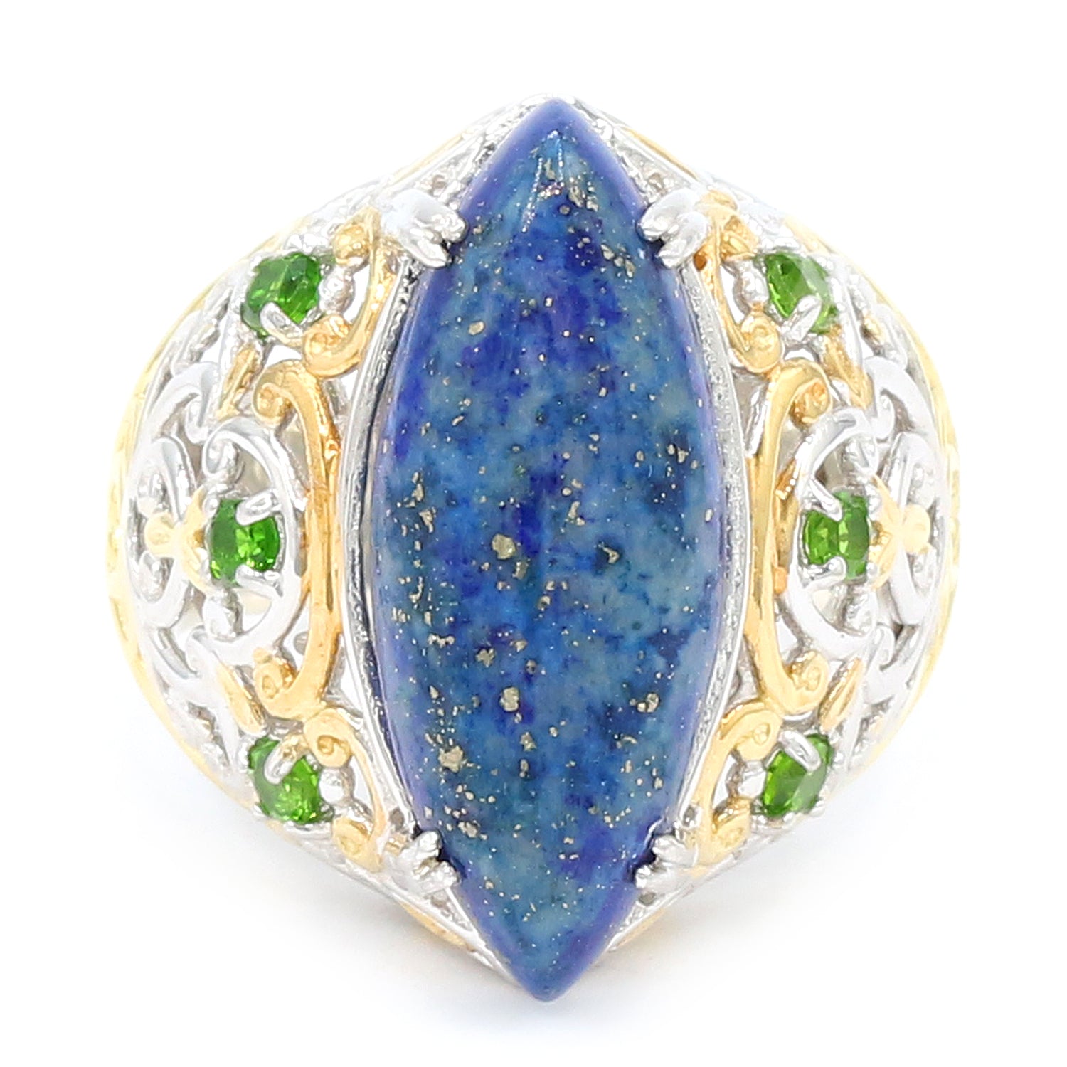 Gems en Vogue Marquise Lapis & Chrome Diopside Ring