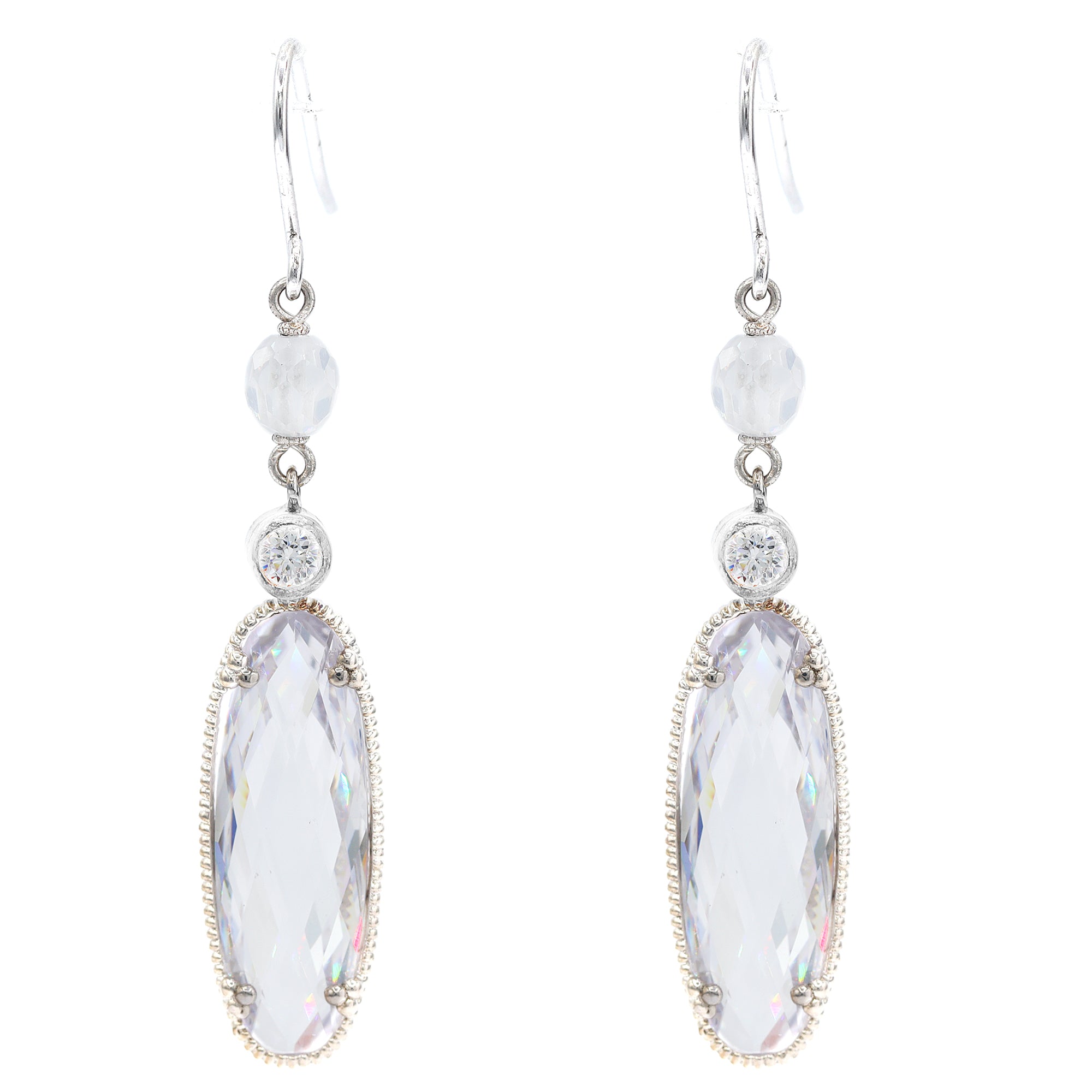 Signity Sterling Silver Cubic Zirconia Drop Earrings
