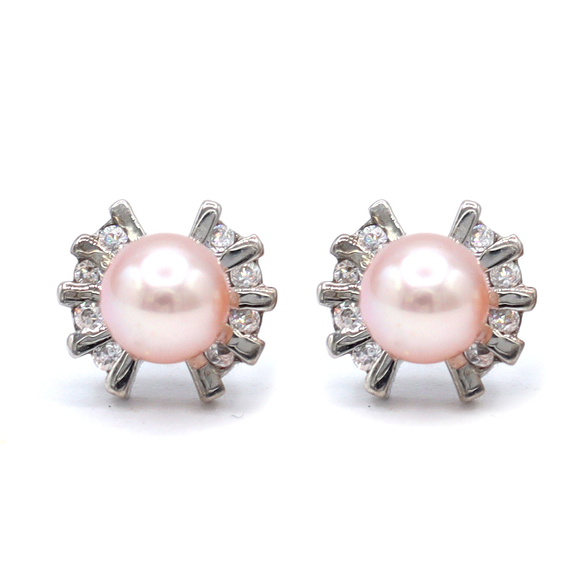 Michael's Classics Pink Pearl Stud Earrings
