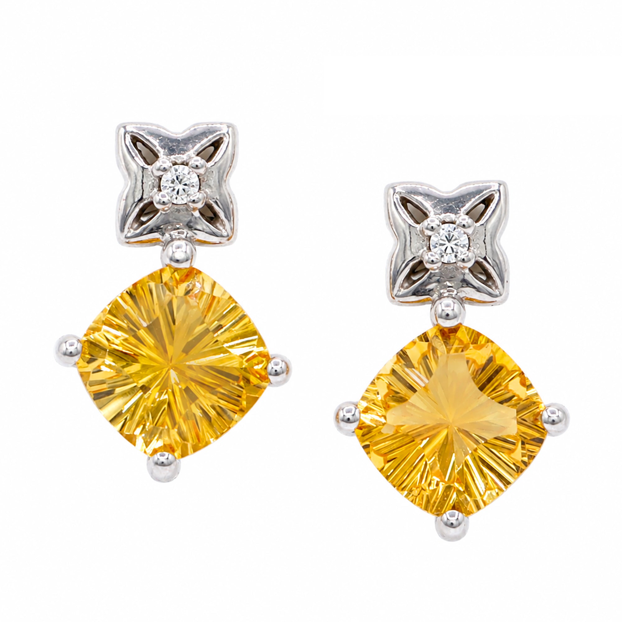Michael's Classics Millennium Cut Citrine Earrings