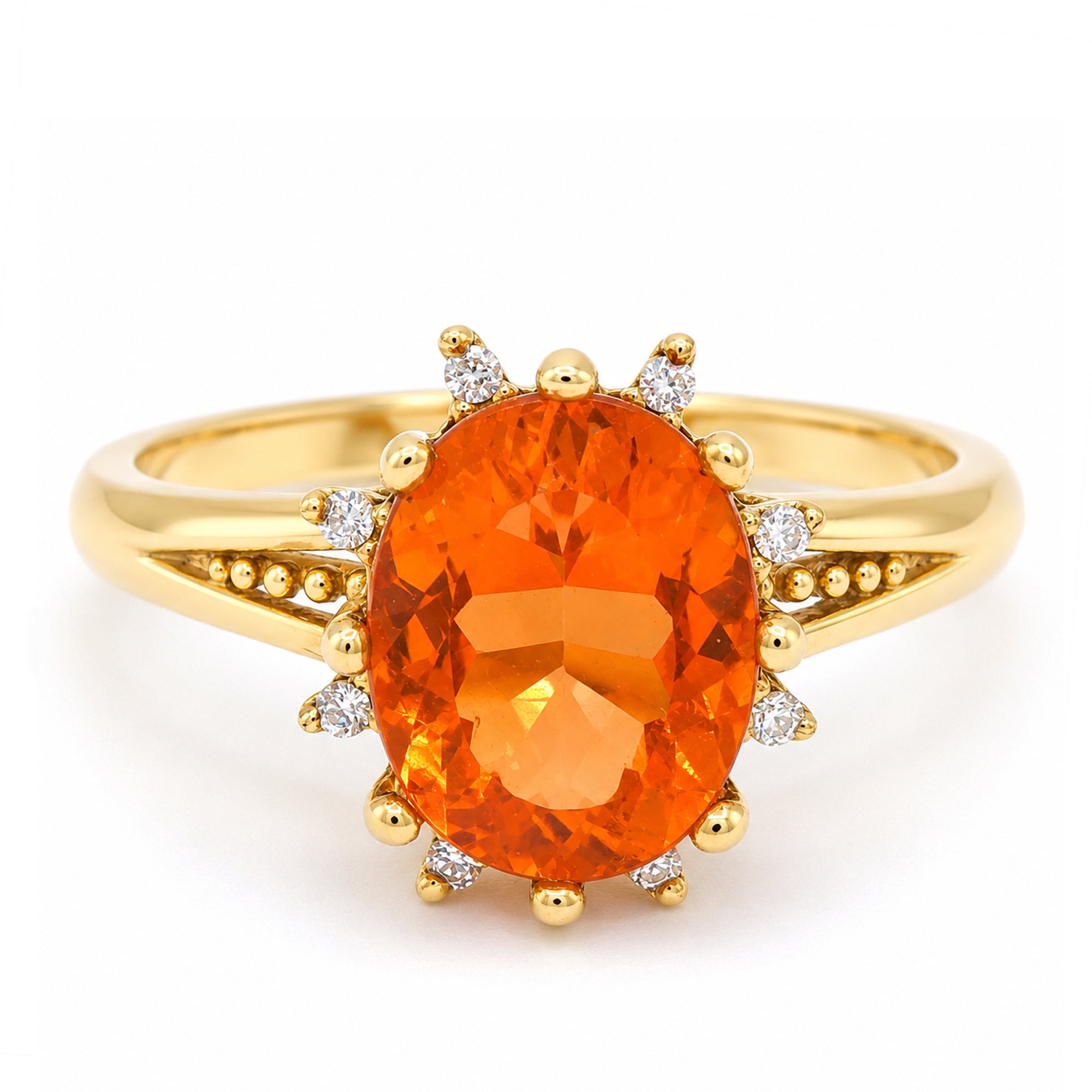 Michael's Classics Fire Opal Color Quartz Doublet Ring
