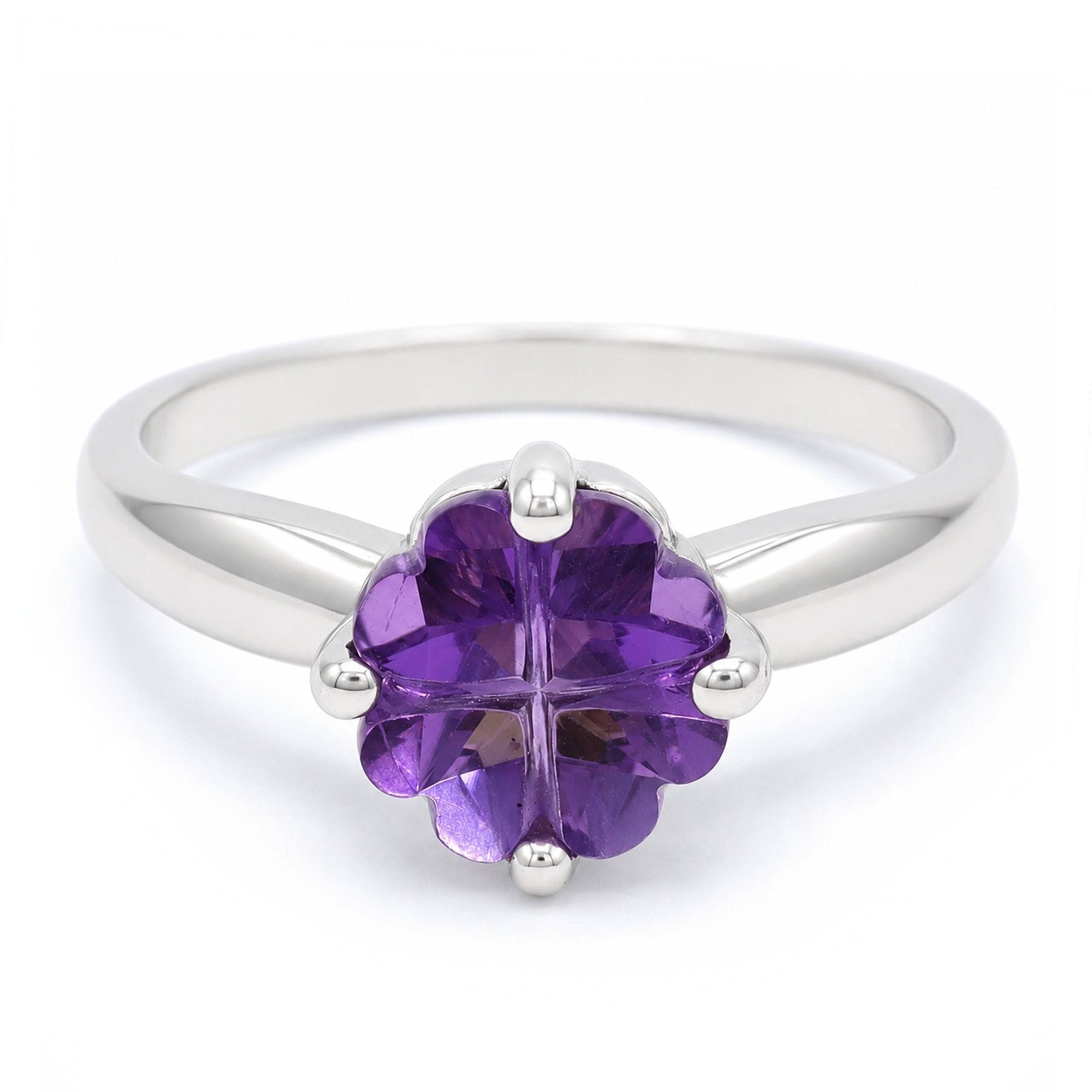Michael's Classics Amethyst Clover Ring
