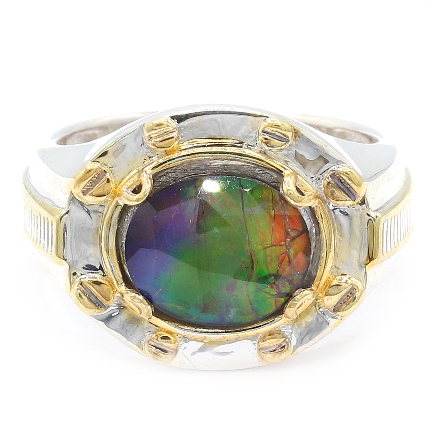 Gems en Vogue One-of-a-Kind Oval Ammolite Ring