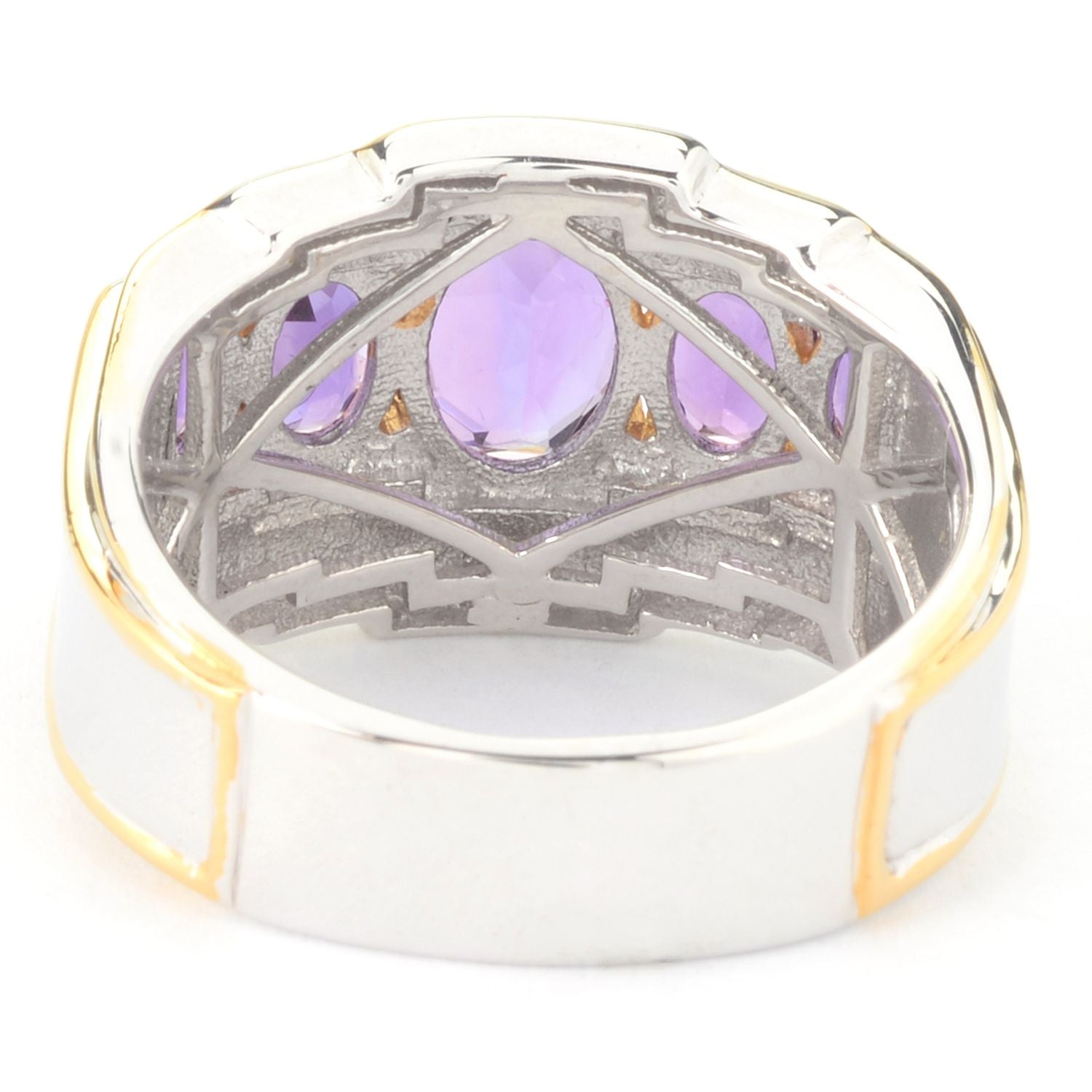 Gems en Vogue 2.56ctw African Amethyst Five Stone Ring
