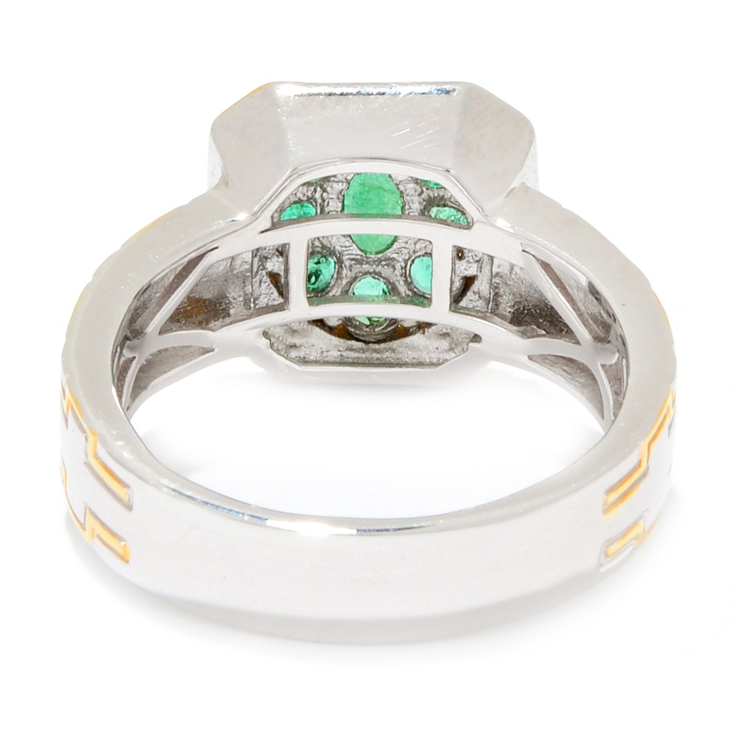 Gems en Vogue 1.27ctw Grizzly Emerald Cluster Ring